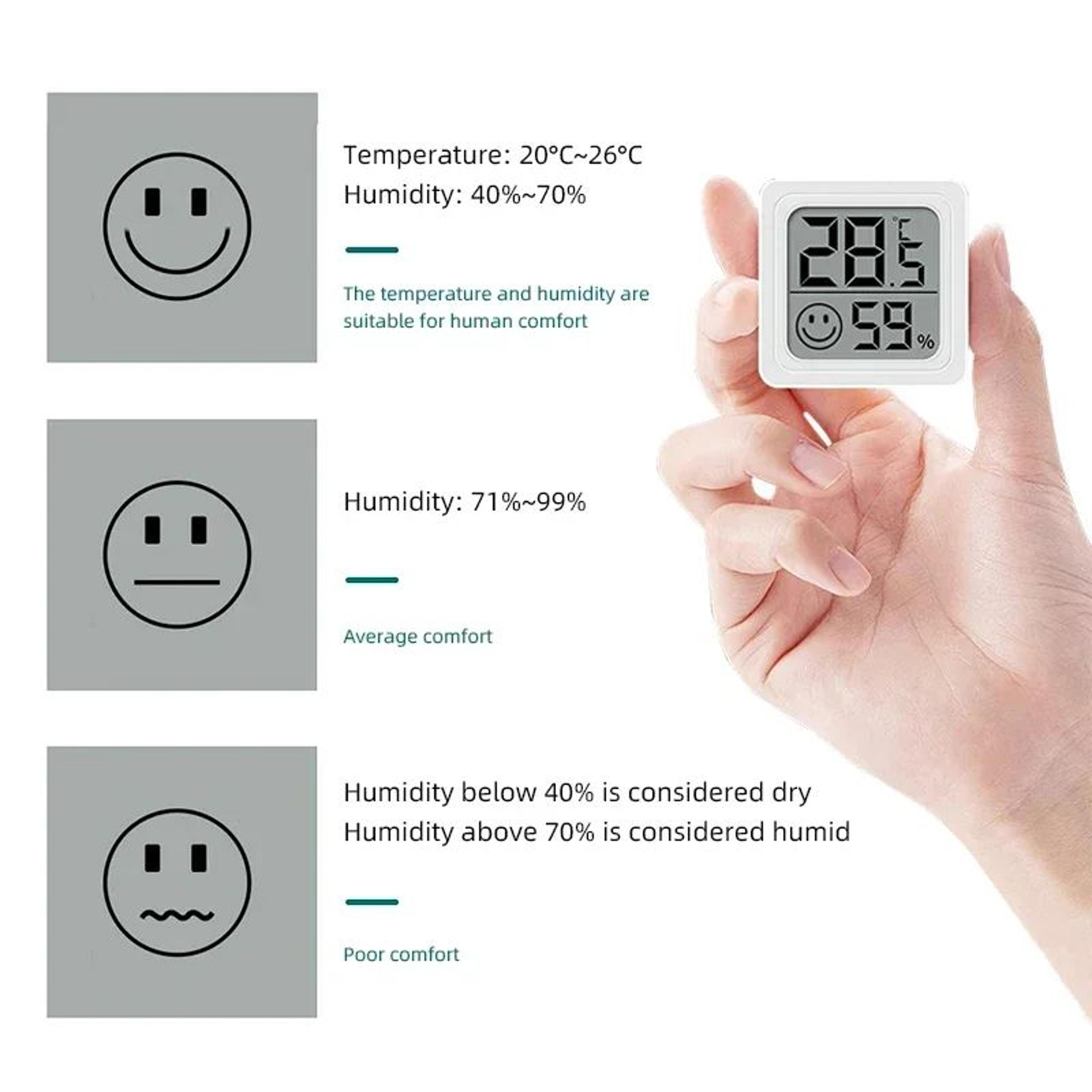 Mini LCD Digital Thermometer  Hygrometer Indoor Temperature Humidity Meter With Comfort Indicator   2