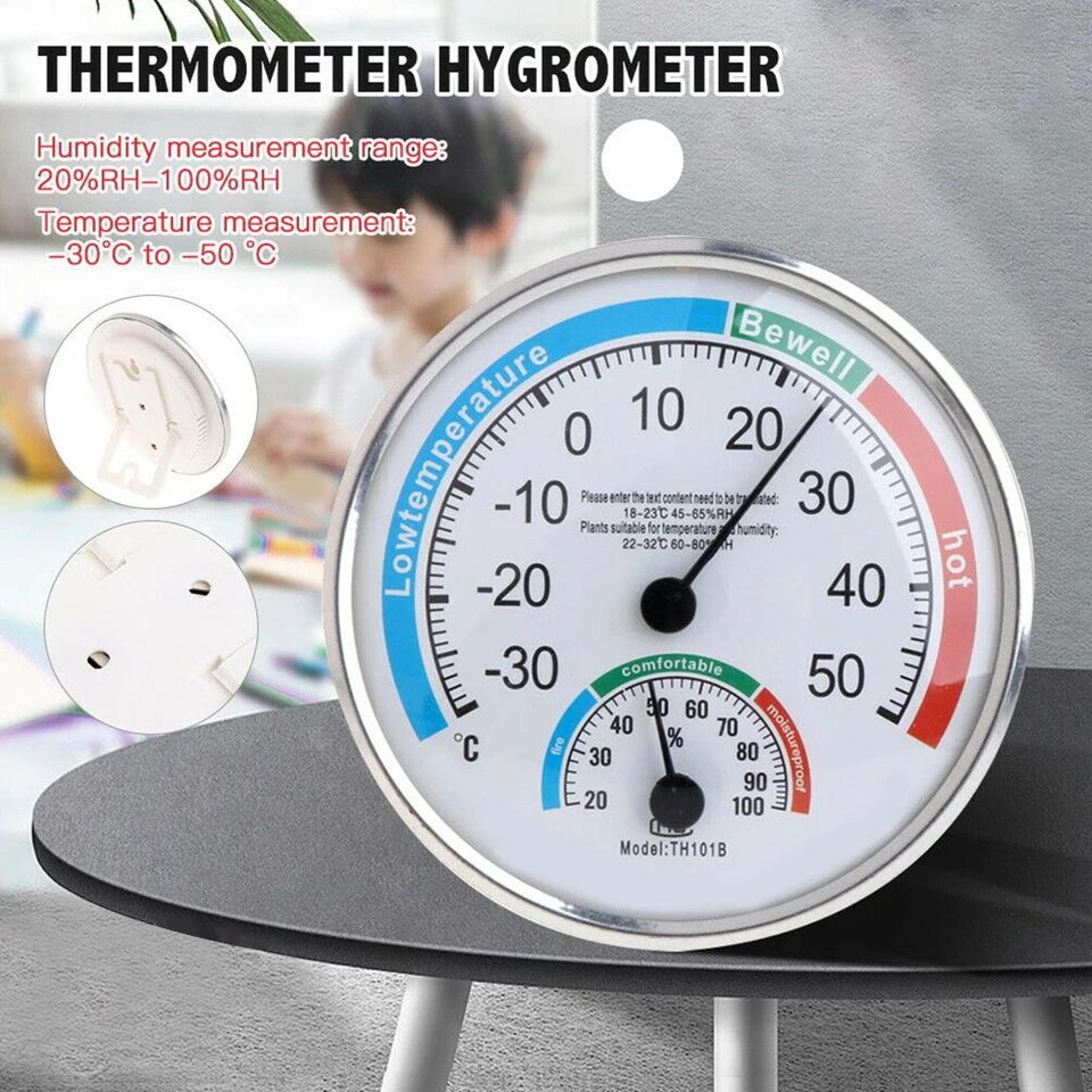 Mini Analog Thermometer  Hygrometer Dial  Round Indoor Temperature  Humidity Gauge For Room Climate