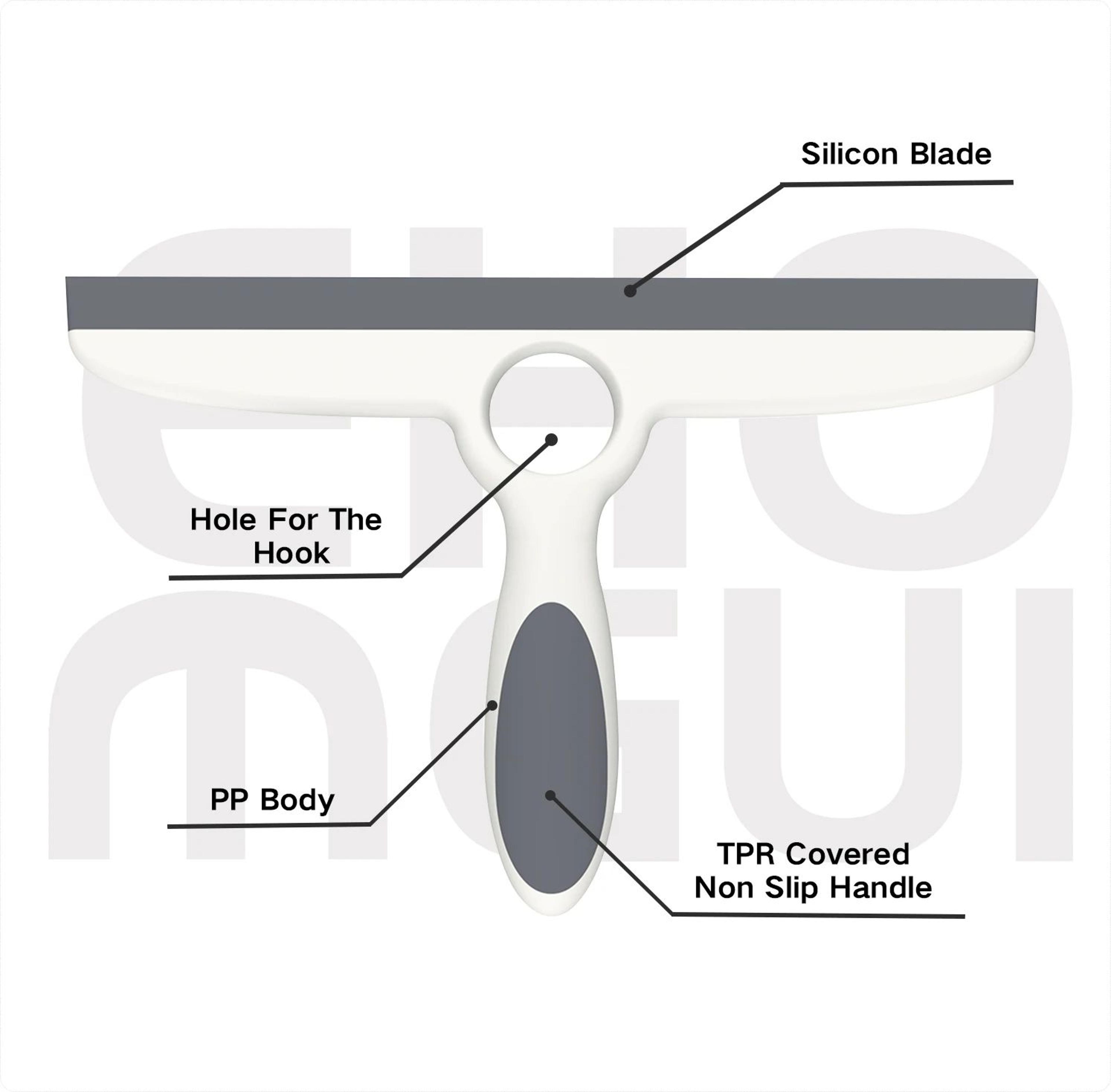 EHOMGUI Silicone Glass Squeegee  StreakFree Window Mirror  Shower Cleaner With Suction Hook 3