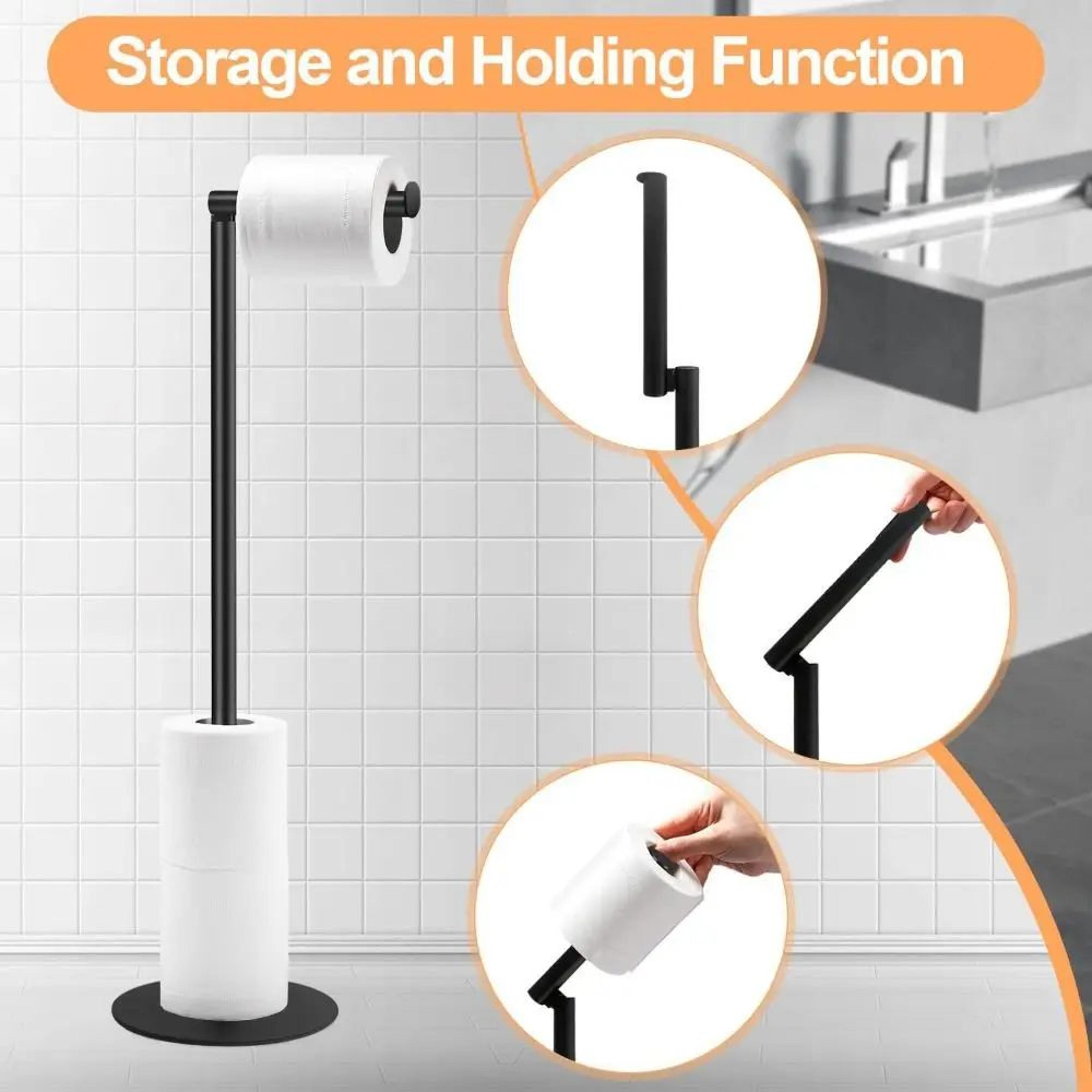 Stainless Steel Freestanding Toilet Paper Holder Stand  Rustproof 5Roll Storage Tissue Rack 4