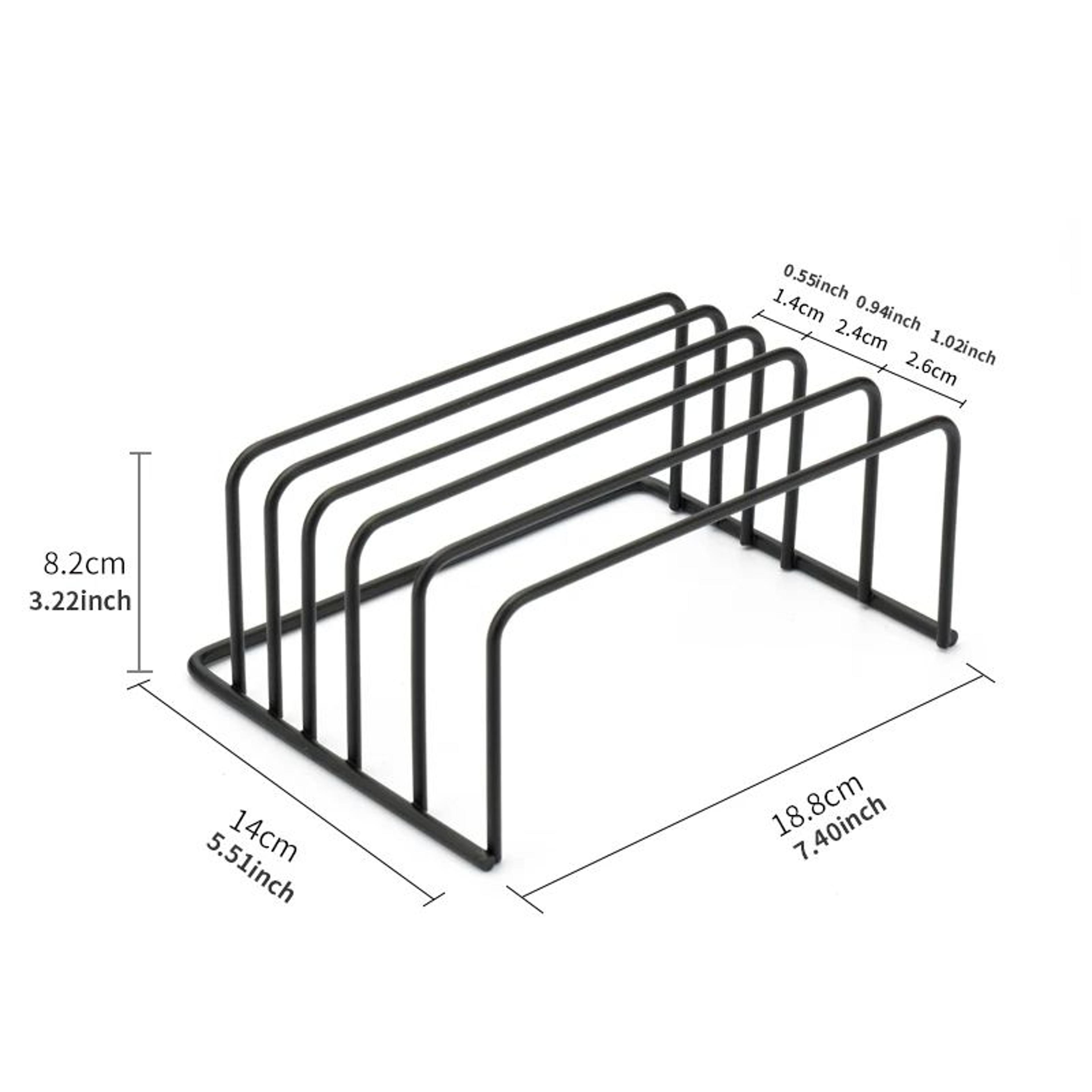 5Tier Metal Cutting Board Organizer Rack  SpaceSaving Kitchen Holder For Boards Bakeware  Trays 6