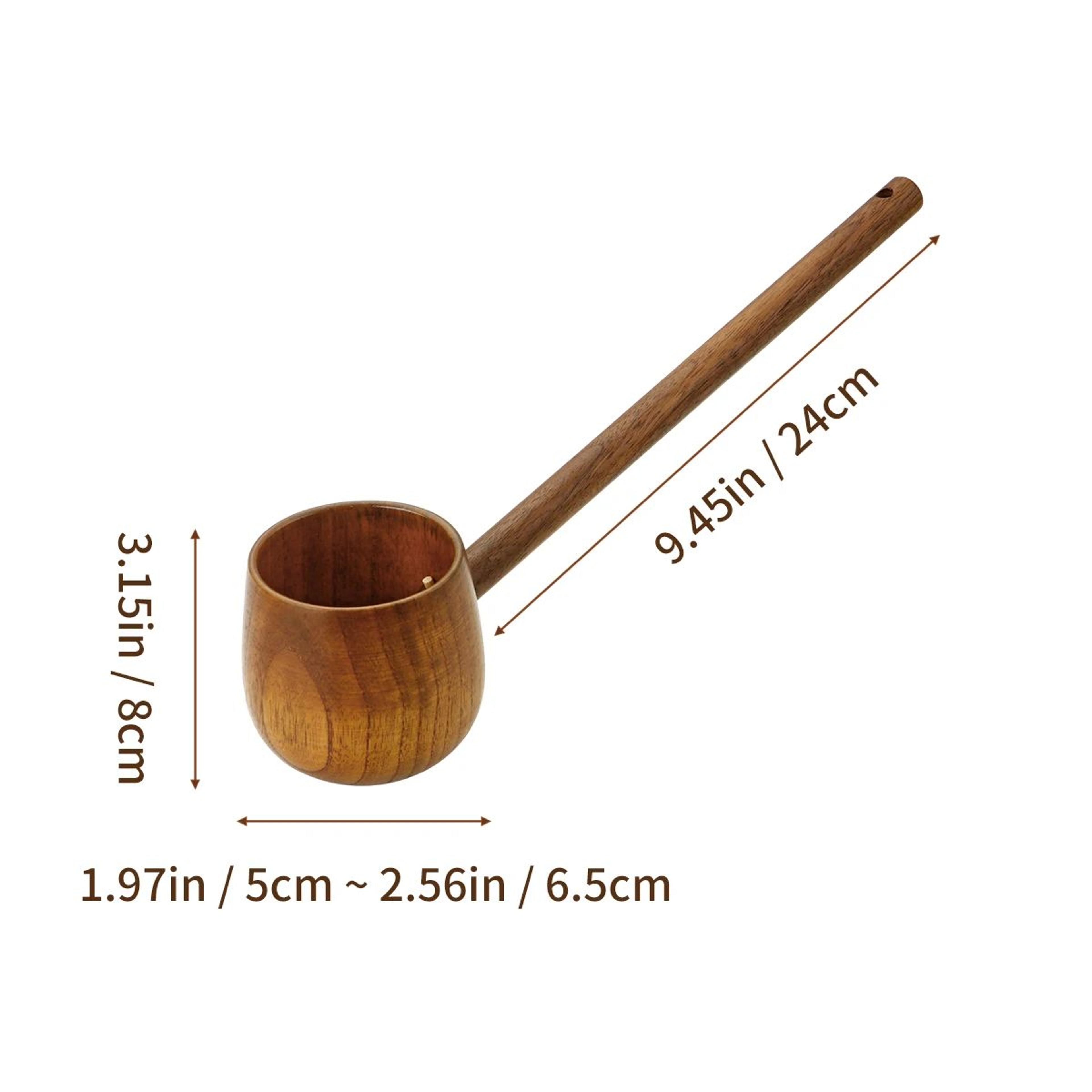 PureWood MultiPurpose Wooden Ladle Scoop  Long Handle Bath Tea  Kitchen Serving Spoon 4