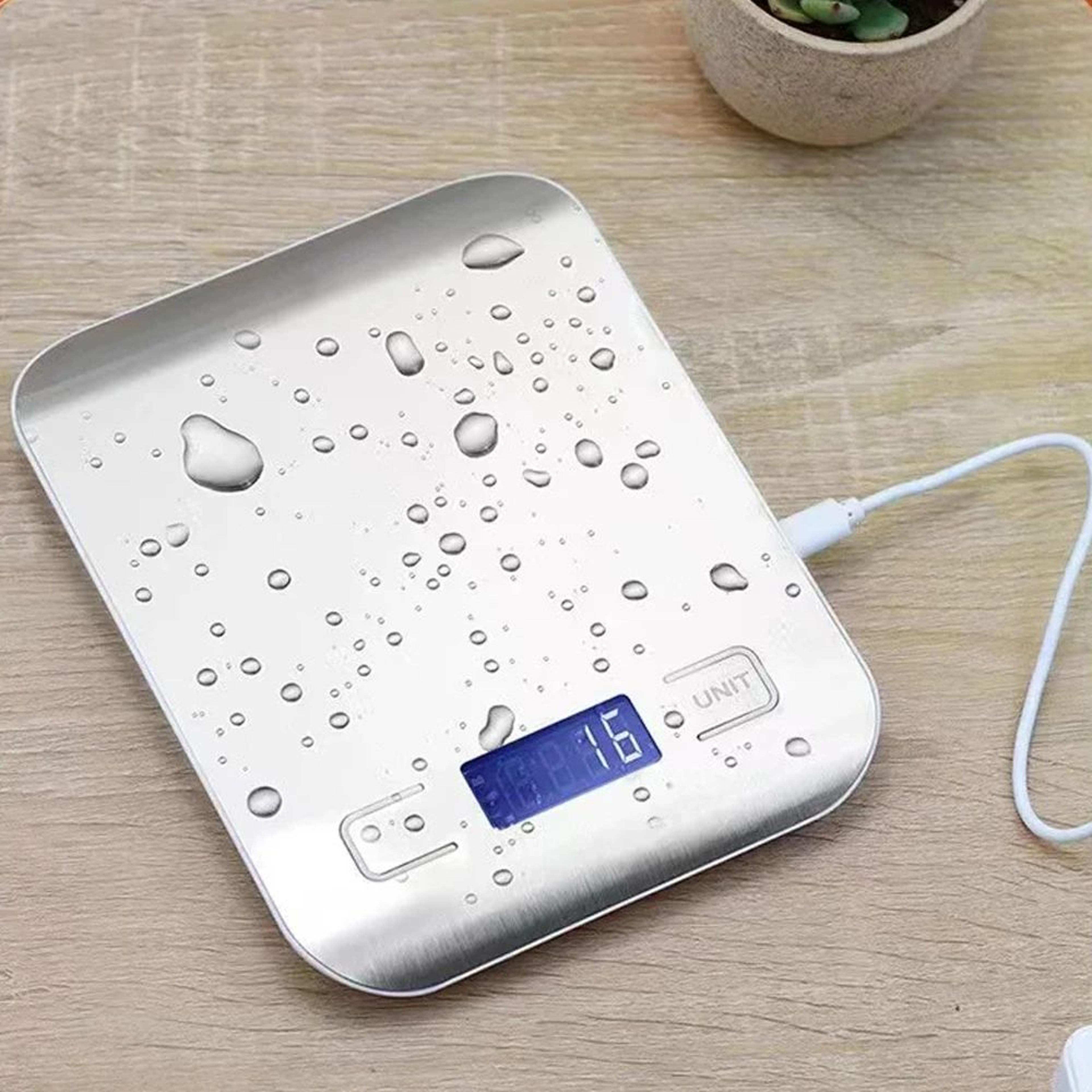 PrecisionPro USB Digital Kitchen Scale  HighAccuracy Stainless Steel Food Weighing Scale 004 Oz To  4
