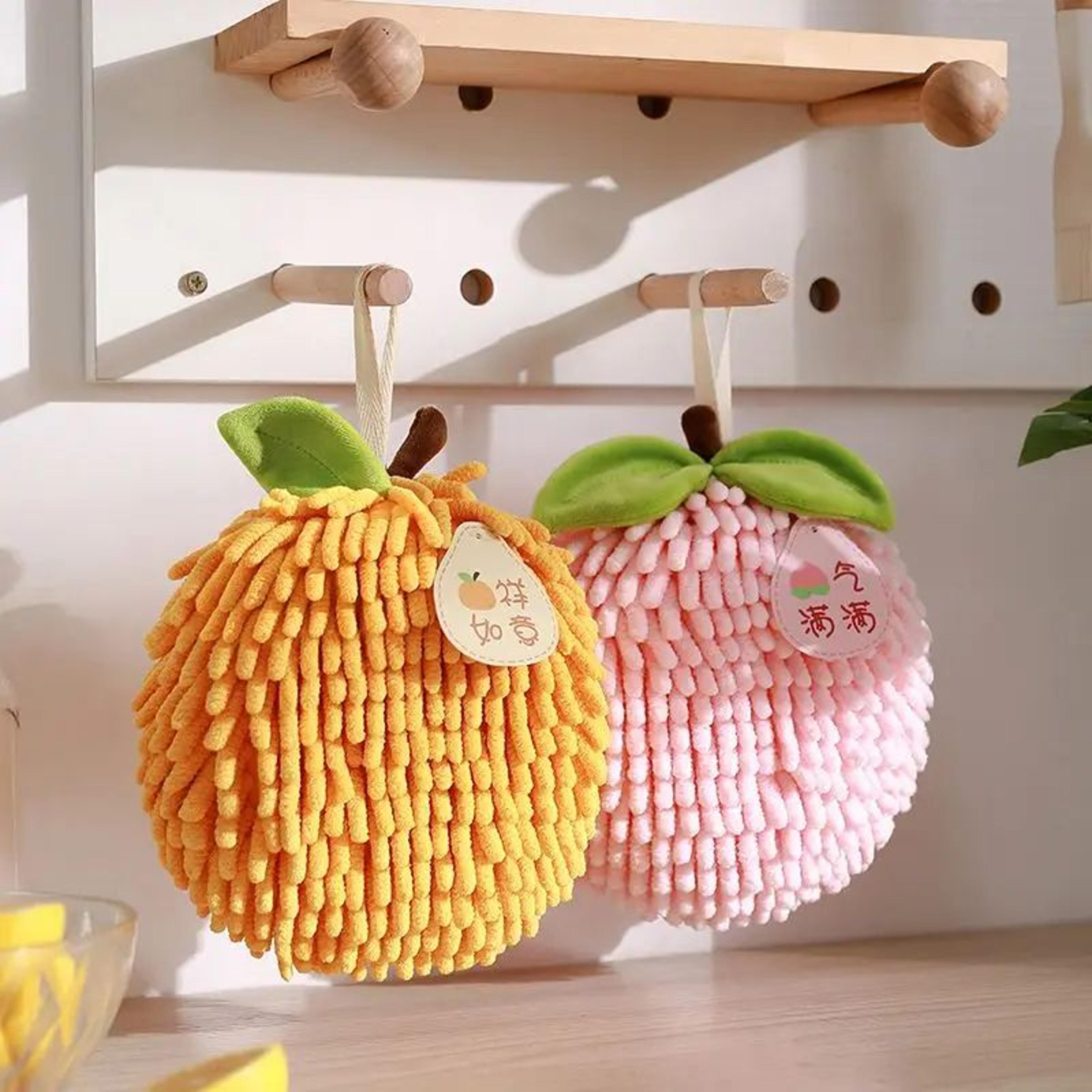 SoftDry Chenille Hand Towel Ball  UltraAbsorbent Microfiber Hanging Kitchen  Bathroom Towel 4