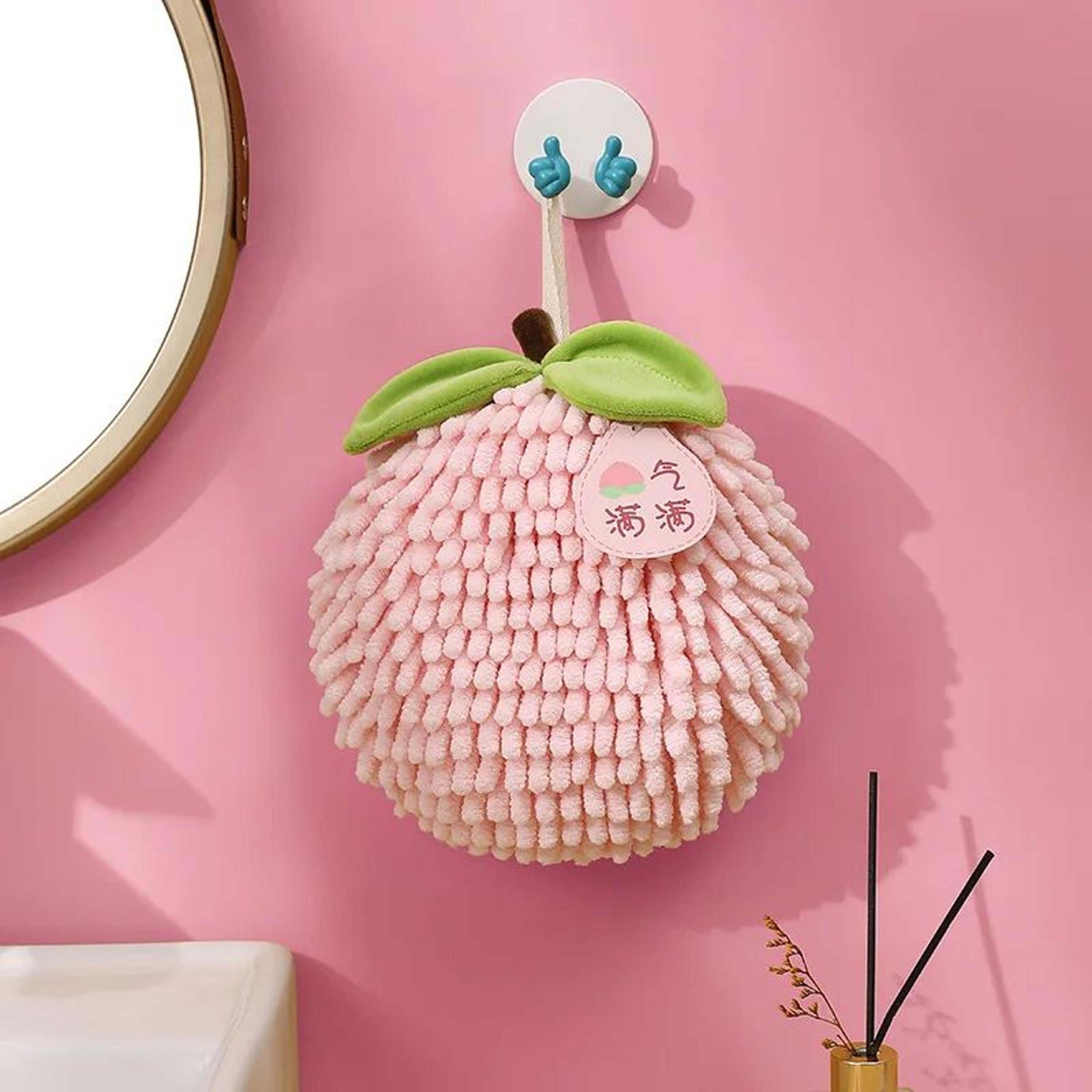 SoftDry Chenille Hand Towel Ball  UltraAbsorbent Microfiber Hanging Kitchen  Bathroom Towel 6