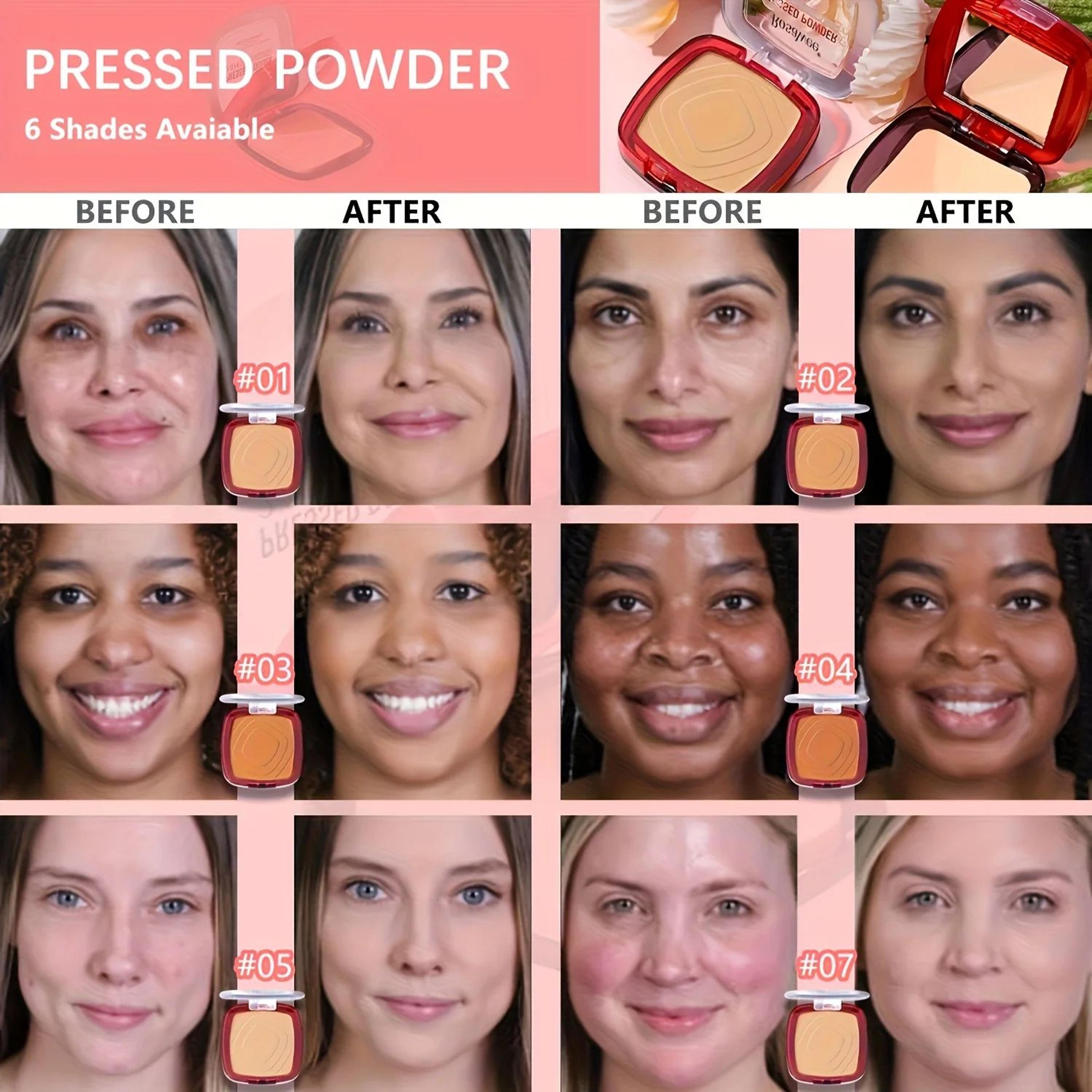 FlawlessMatte 24H Pressed Powder Foundation  Full Coverage Weightless Finishing Powder With Puff 2