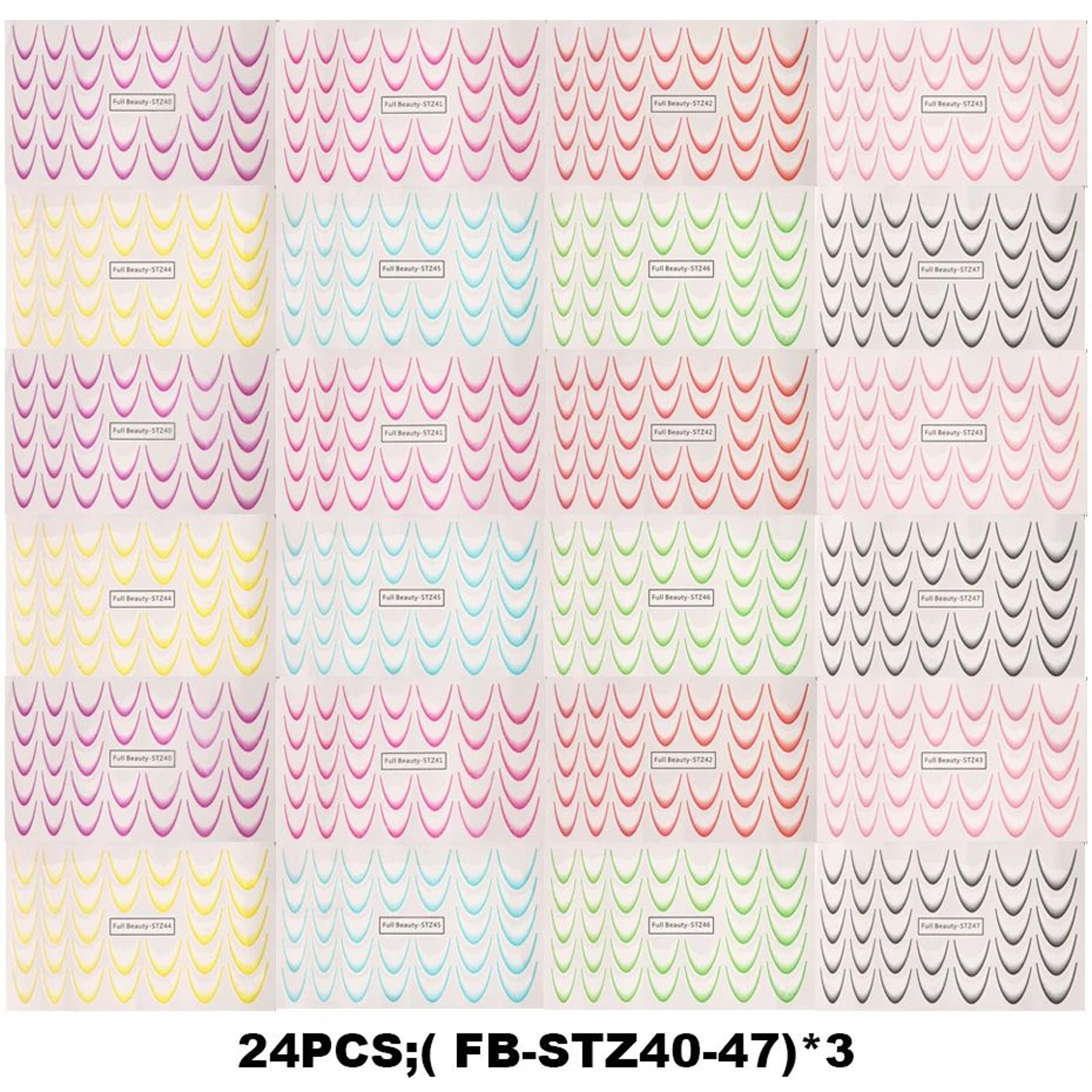 BloomWave Gradient French Nail Art Stickers  Ink Blooming Ombre Water Transfer Decals 8 Sheets 6