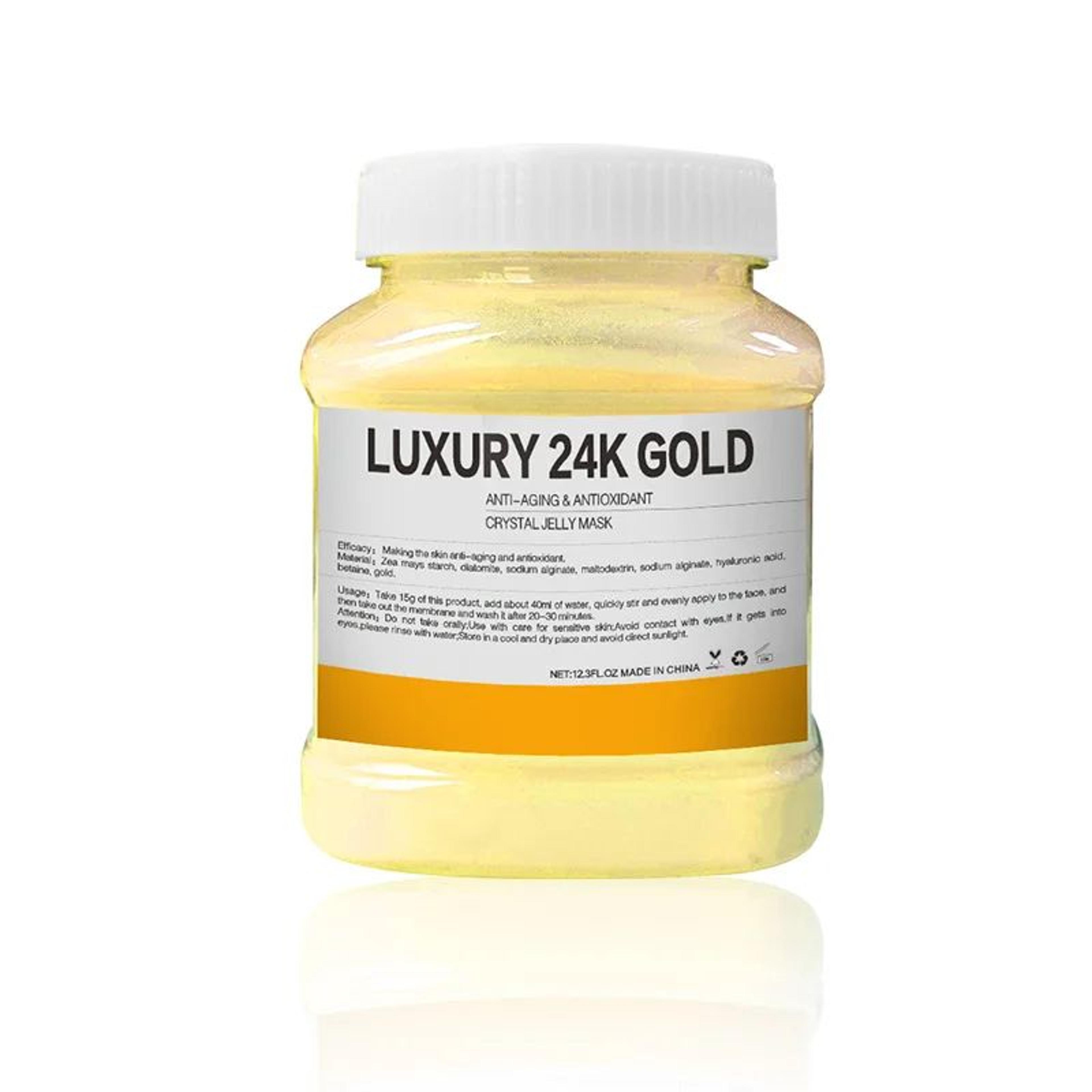 GlowAura 24K Gold Jelly Mask Powder  Rose Petal Hydrating Crystal Soft Mask 13