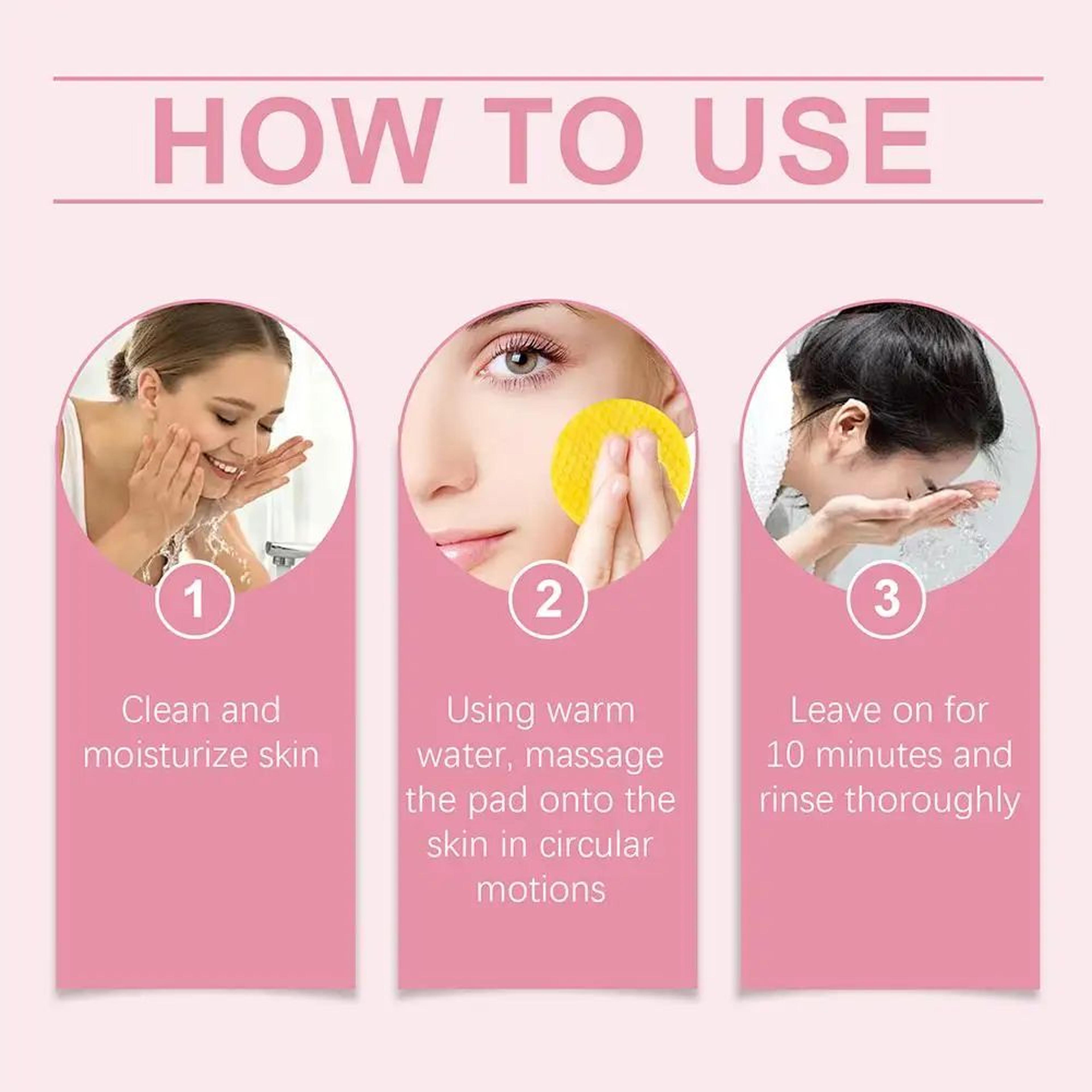 GlowClear Turmeric Kojic Acid Cleansing Pads  Exfoliating Facial Sponges For Brightening Skin 4