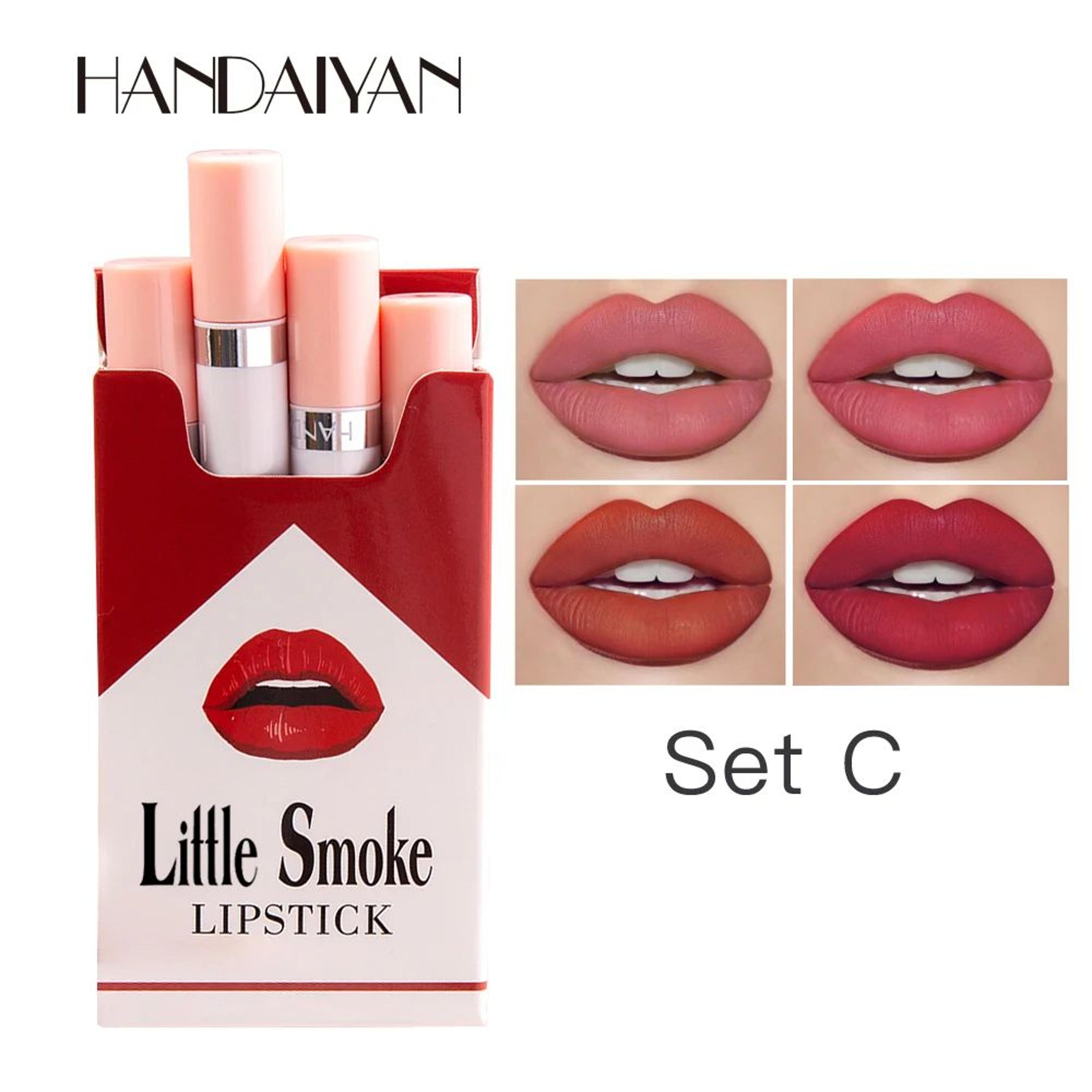 Handaiyan Velvet Matte Lipstick Set  LongLasting Small Cigarette Lipsticks 4pcs 8