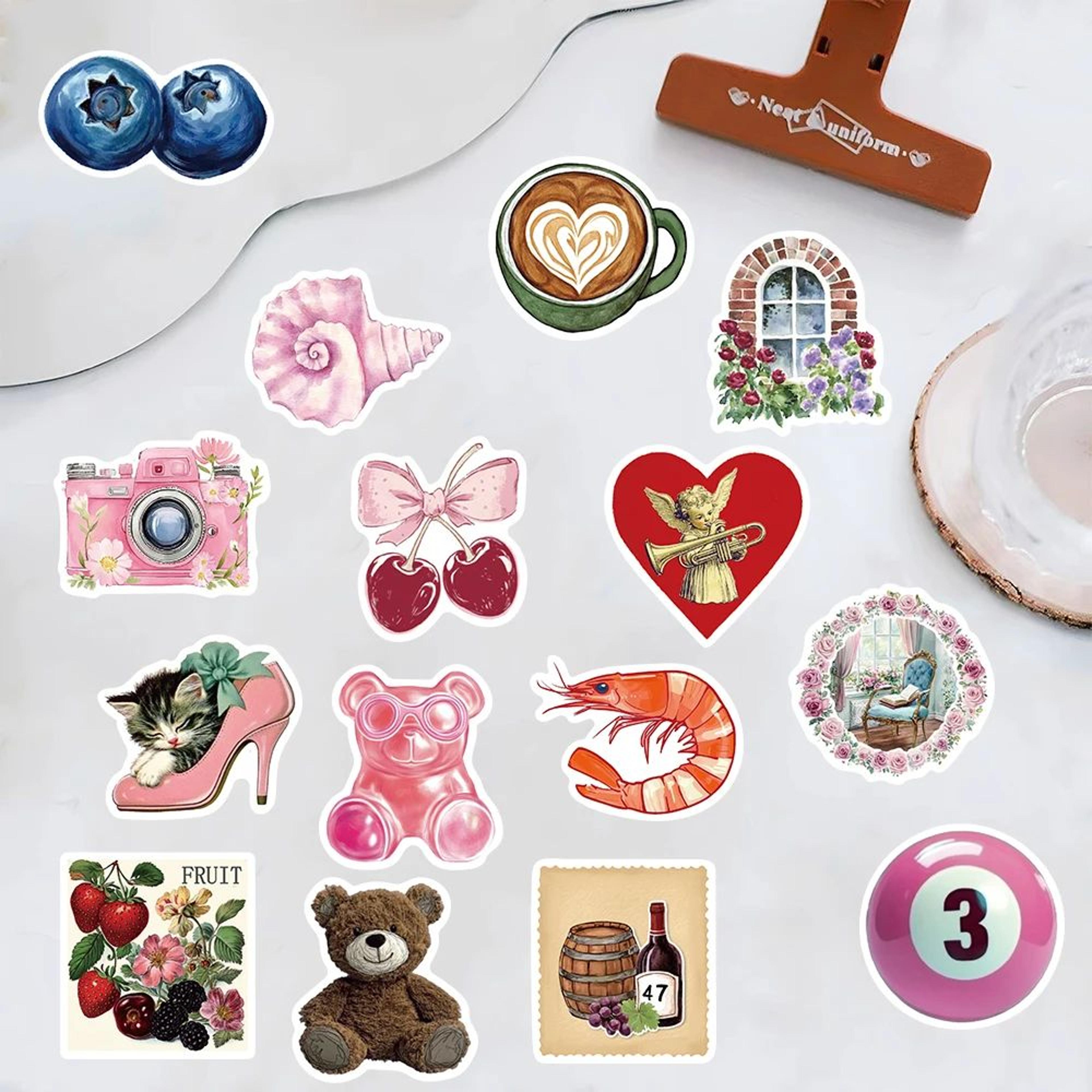 aesthetic harajuku sticker pack – pinterest laptop luggage streetwear decorative stickers, 50pcs