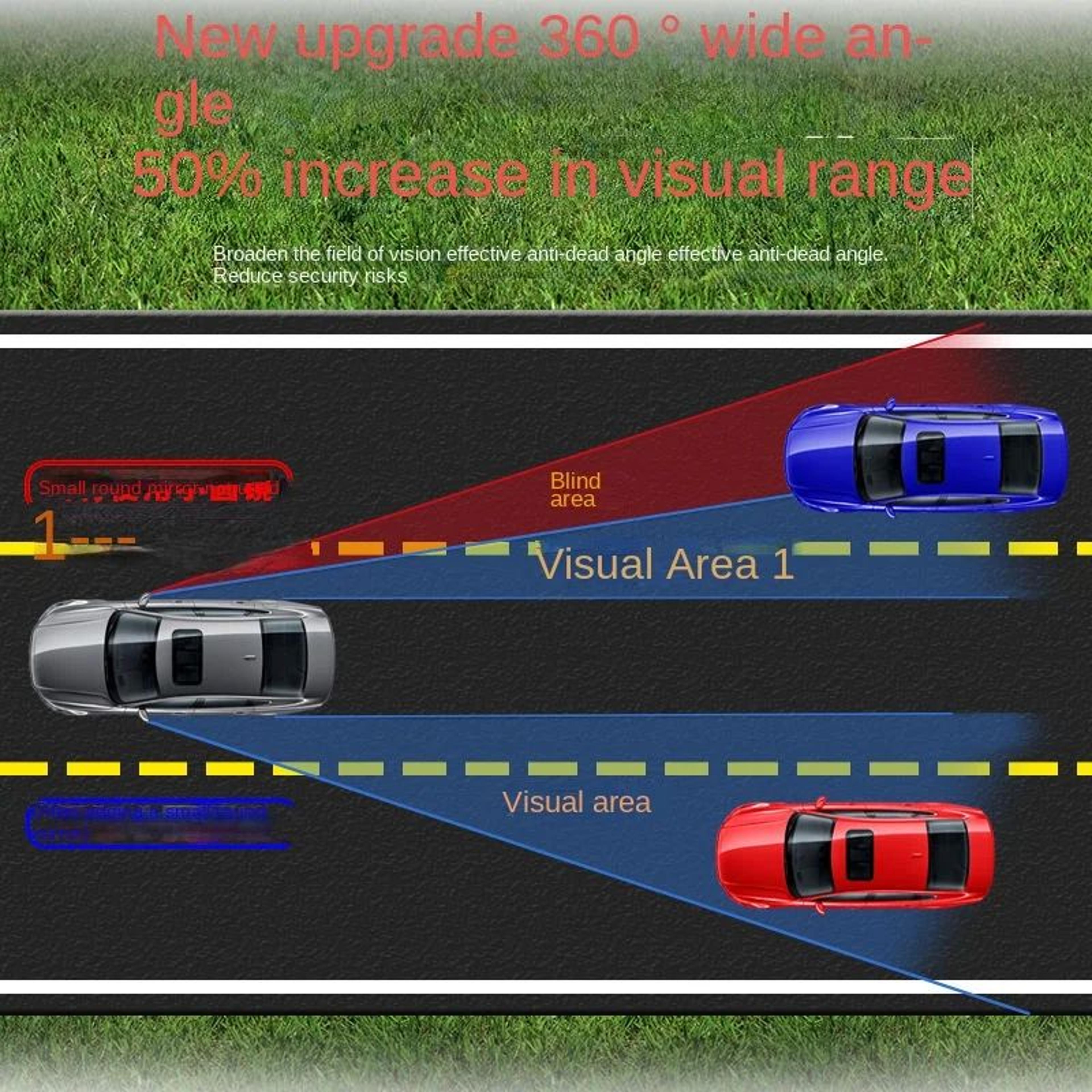 360 Adjustable Blind Spot Mirror  Wide Angle Convex Rear View Mirror For Safer Driving 2