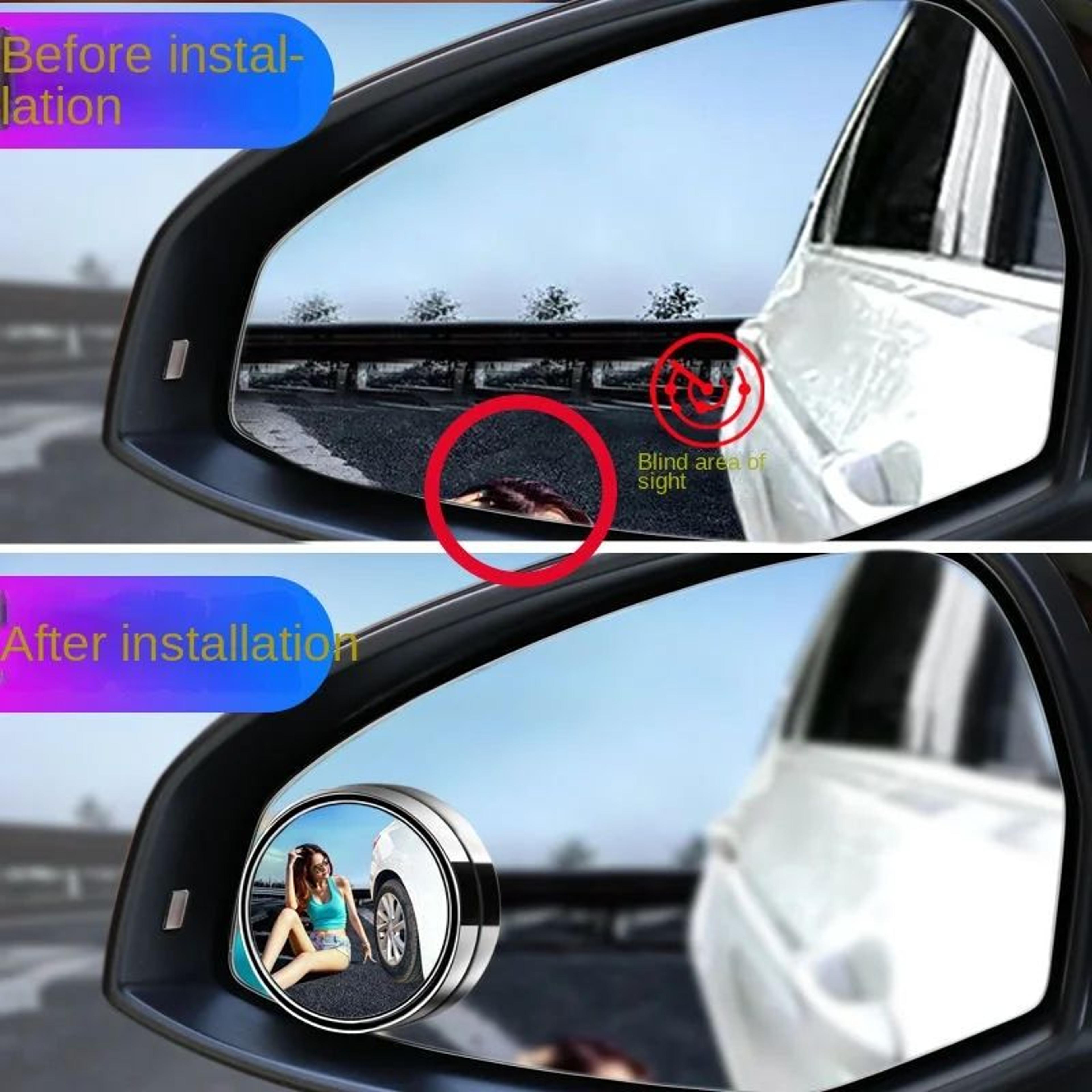 360 Adjustable Blind Spot Mirror  Wide Angle Convex Rear View Mirror For Safer Driving 3
