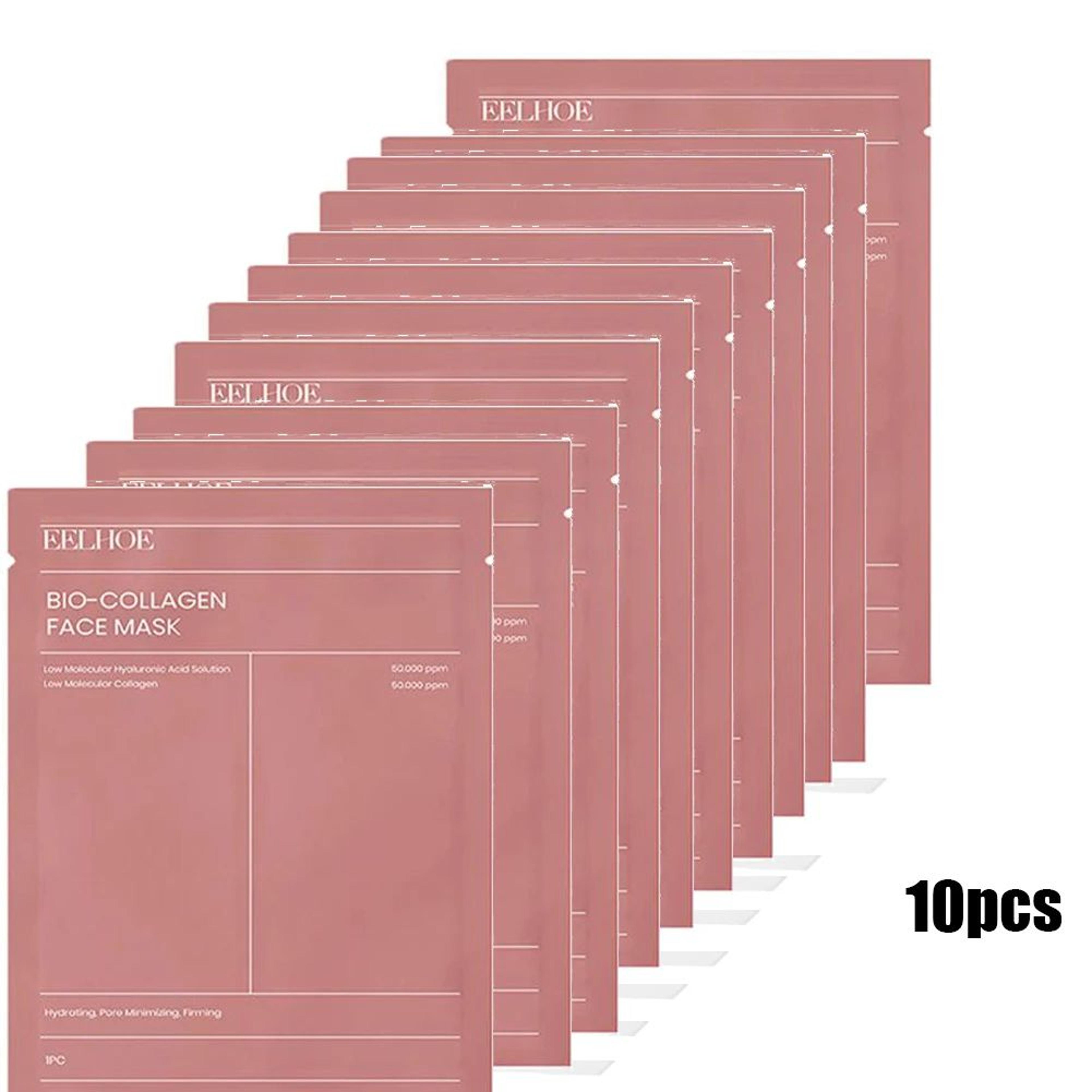 Bio Collagen Face Mask Set  Deep Hydrating Overnight Sheet Mask For Pore Tightening Brightening  An 10