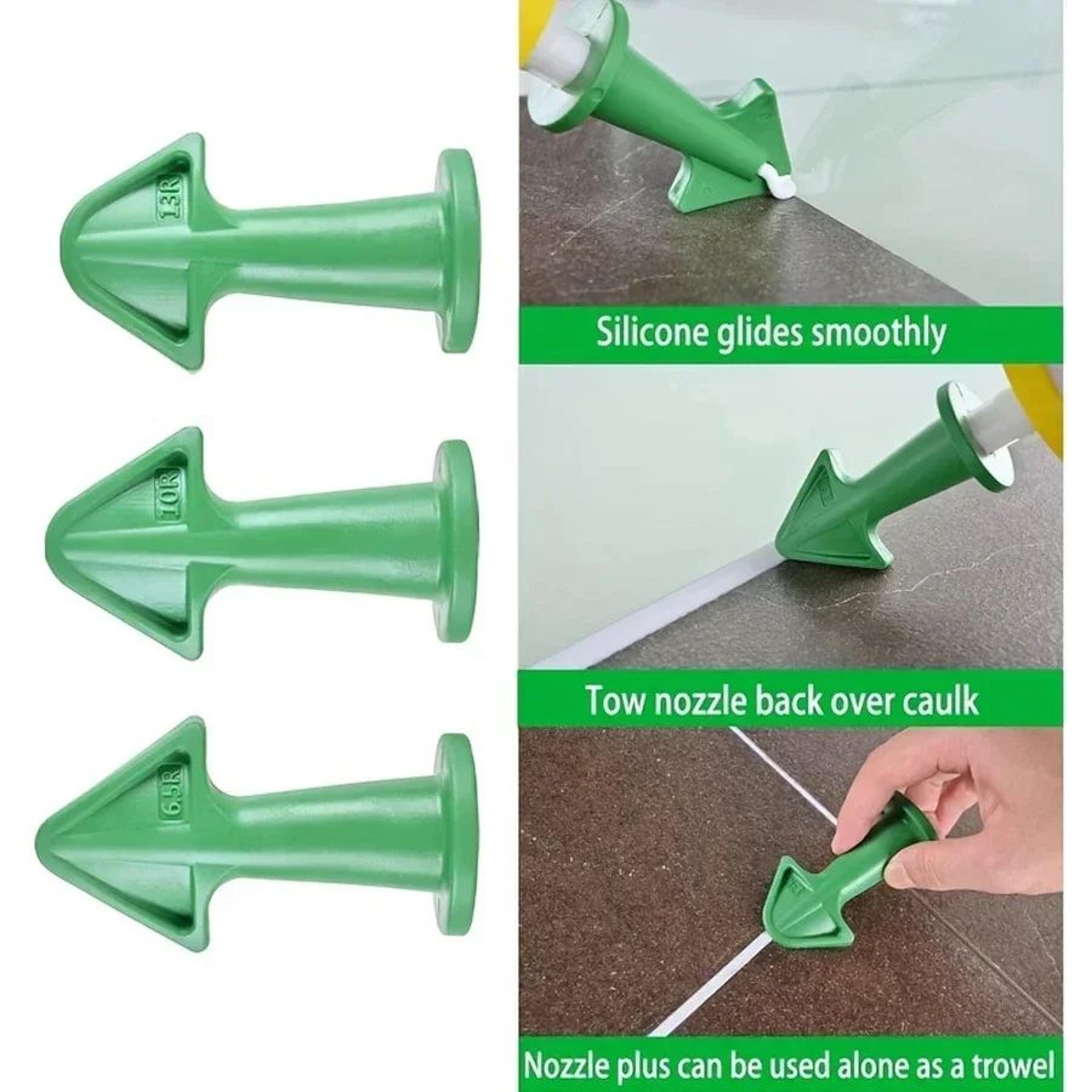 3pcs Silicone Caulking Nozzle Tool Set  Green Sealant Applicator  Finishing Kit For Precise Home Re 4