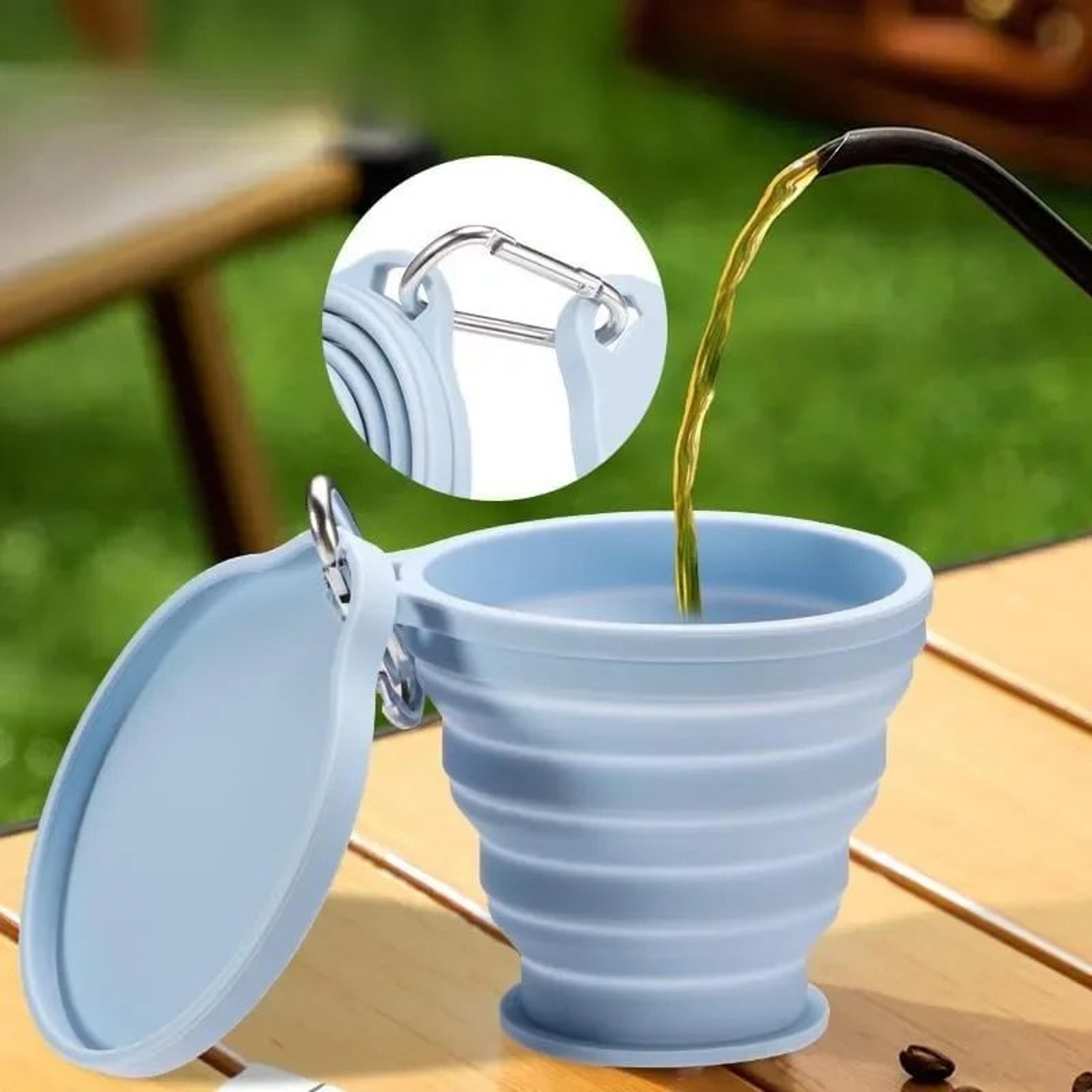 609oz Collapsible Silicone Cup With Lid  Foldable Travel Cup For Camping Hiking  Everyday Use 0