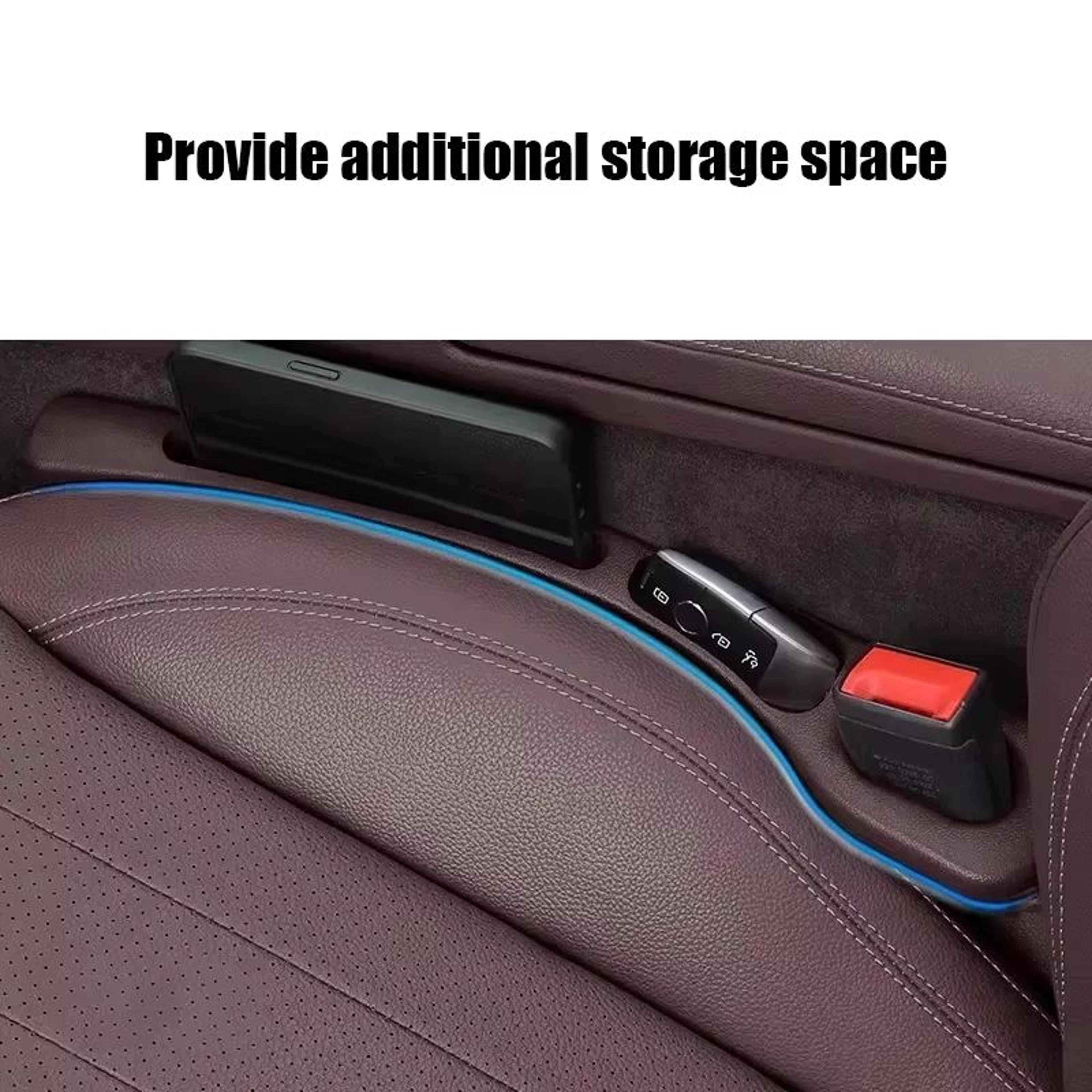 2pcs Car Seat Gap Filler Organizer  Waterproof AntiDrop Seat Gap Plug With Dual Storage Grooves 4