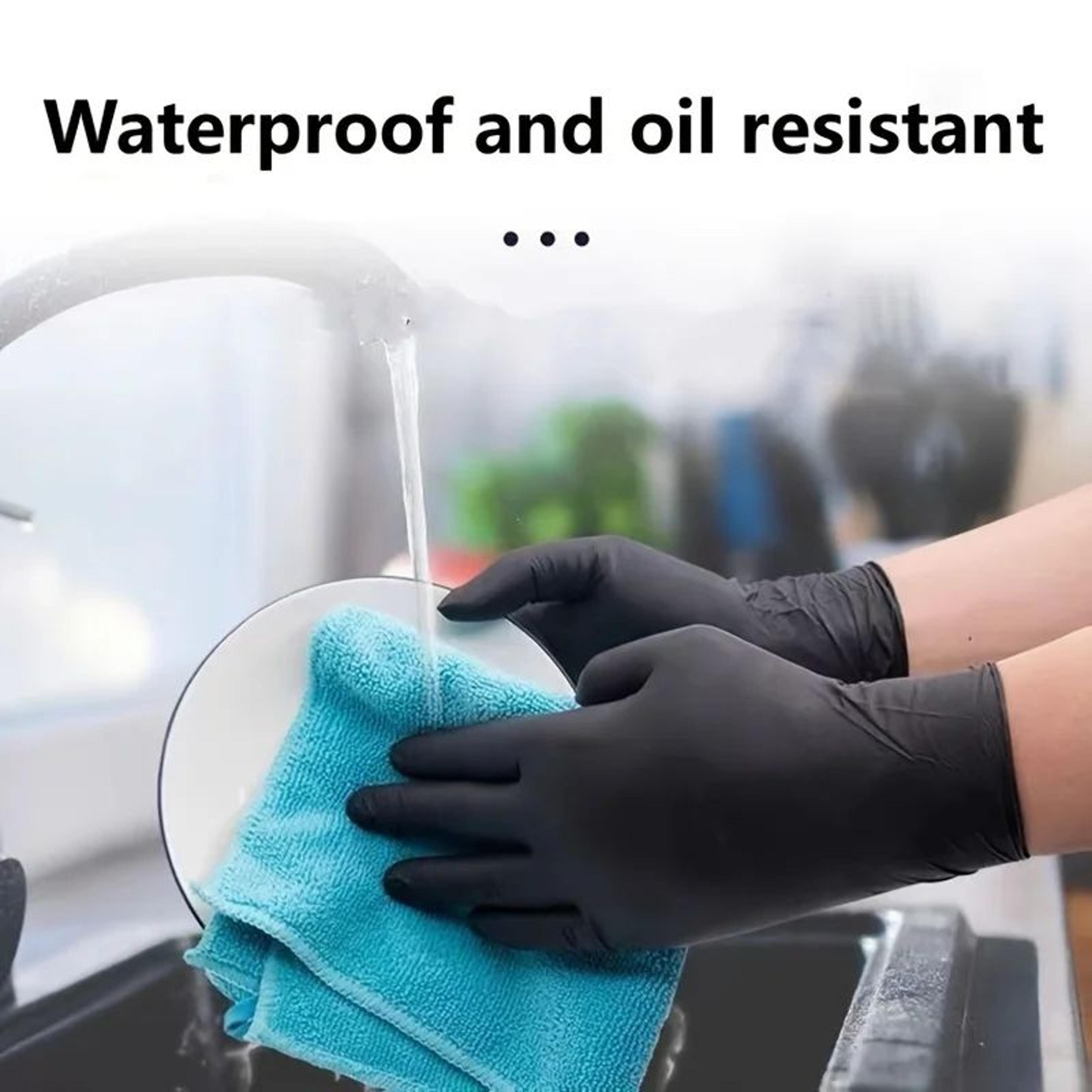 Black Nitrile Disposable Gloves  Thickened Waterproof Cleaning Tattoo  Hairdressing Gloves 1