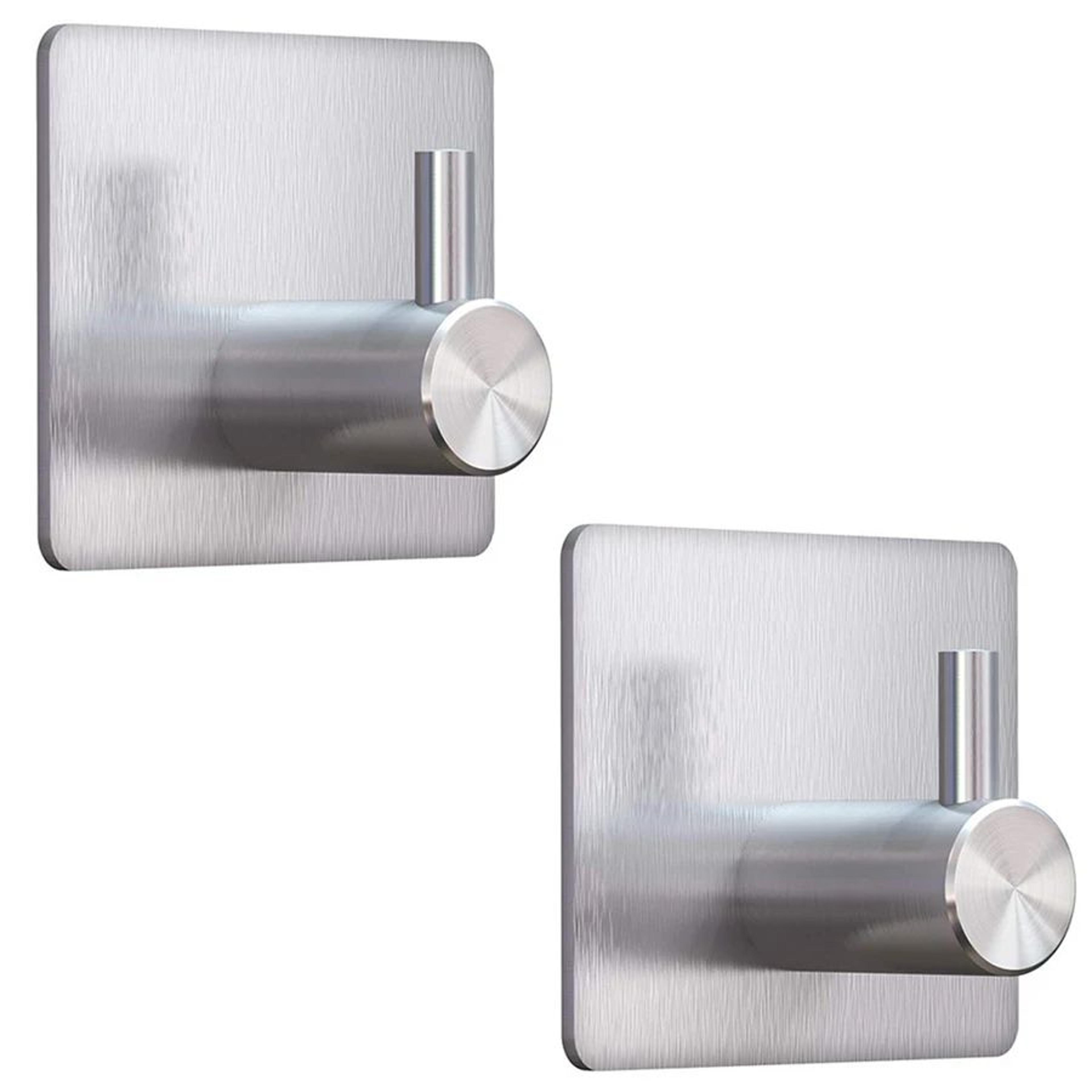 Modern Stainless Steel Adhesive Hooks  HeavyDuty Wall Hooks For Bathroom Kitchen  Home Storage 10
