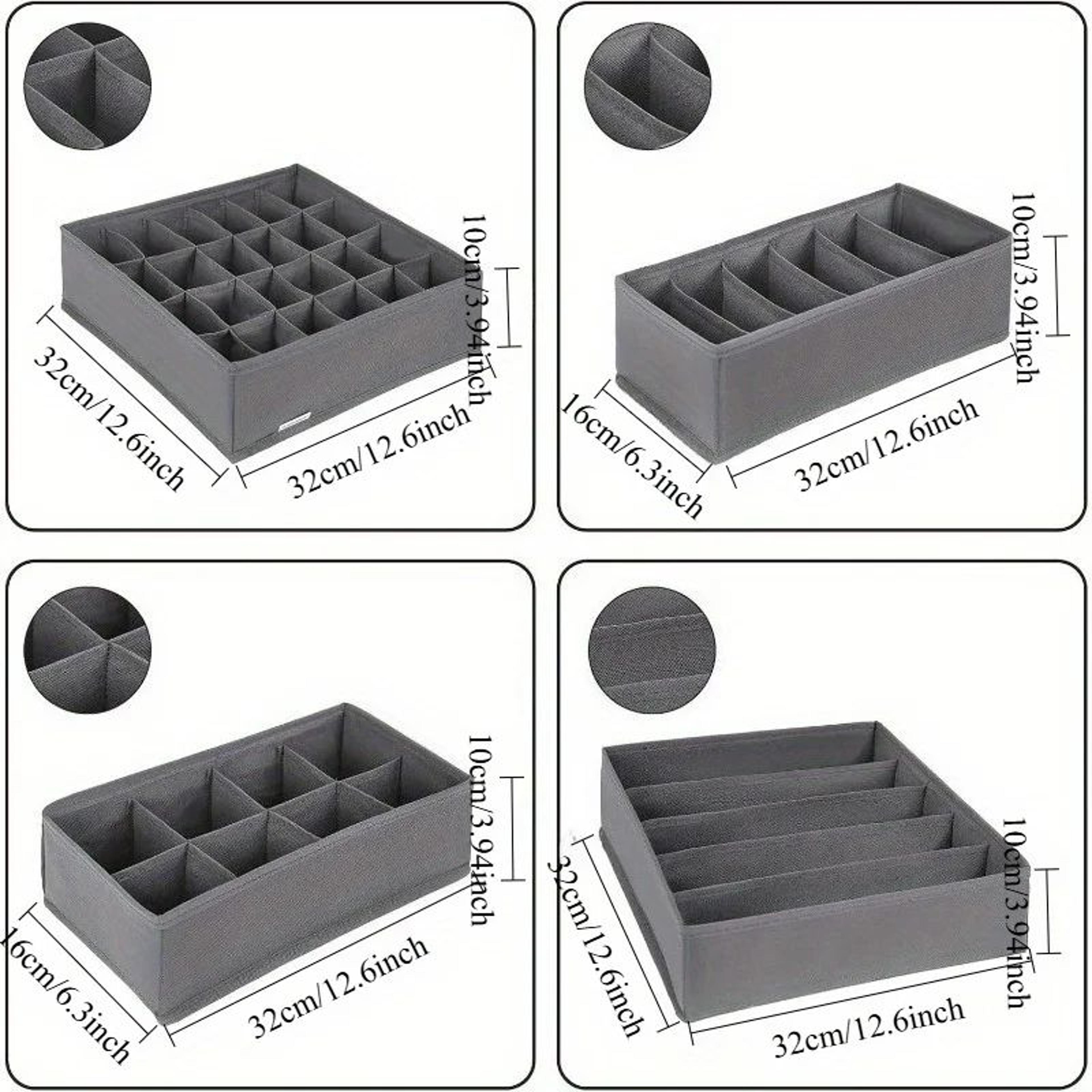 4pcs Foldable Drawer Organizer Set  Closet Storage System For Bras Socks  Ties 5