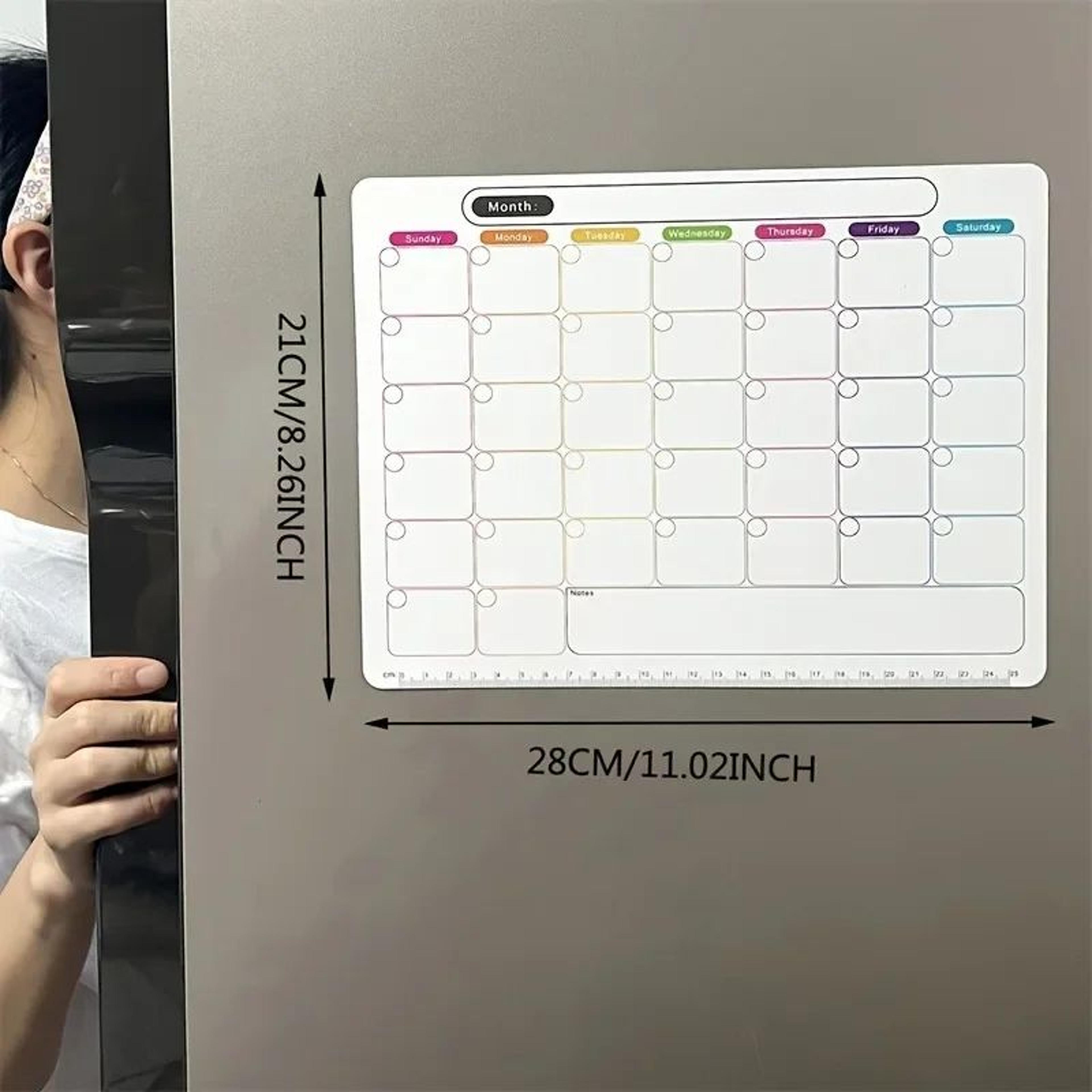 Magnetic Refrigerator Planner Board  Monthly  Weekly Calendar Dry Erase Fridge Organizer With Memo  5