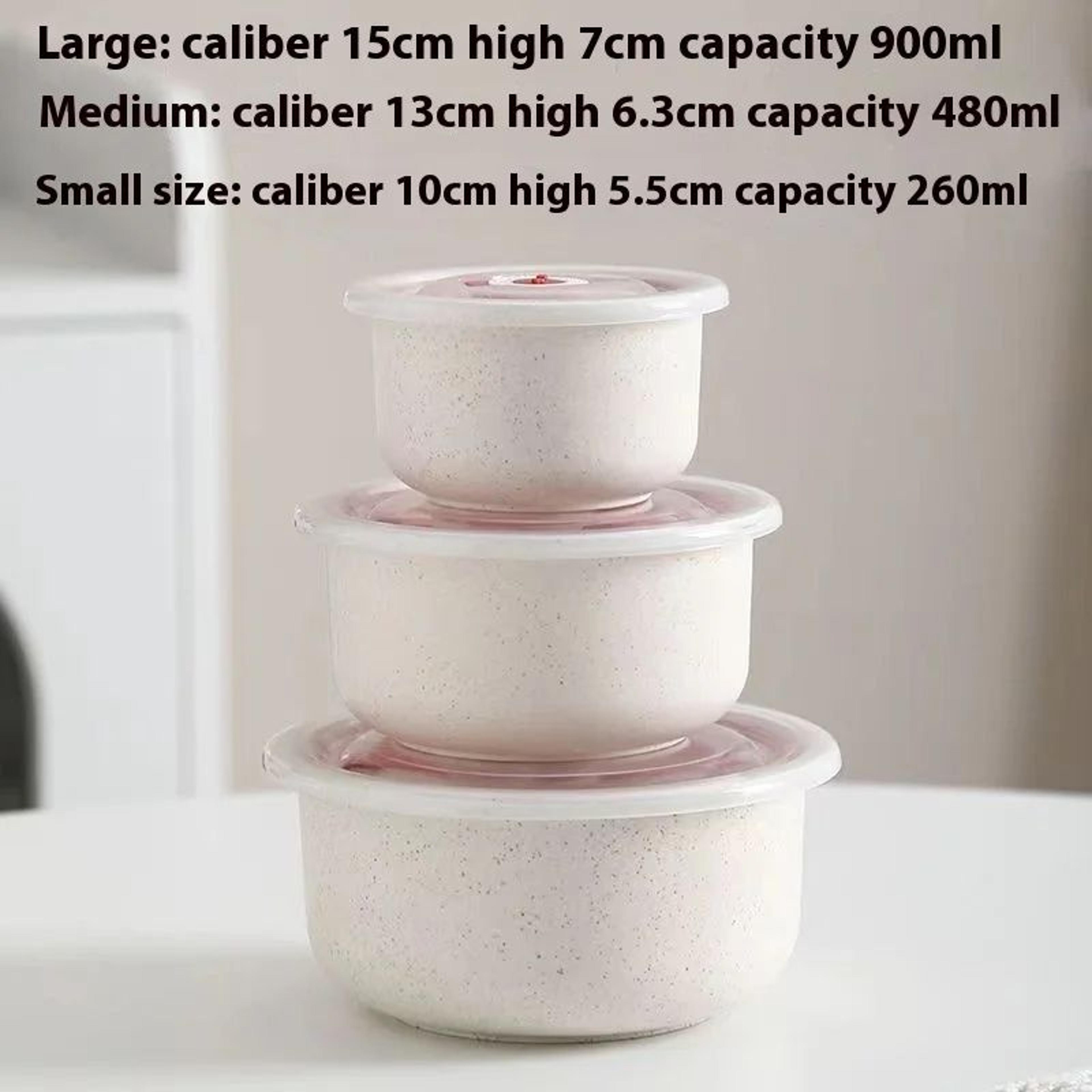3Piece Wheat Straw Bowl Set  MicrowaveSafe Freshness Food Containers With Lids For Soup Salad  Lunc 9