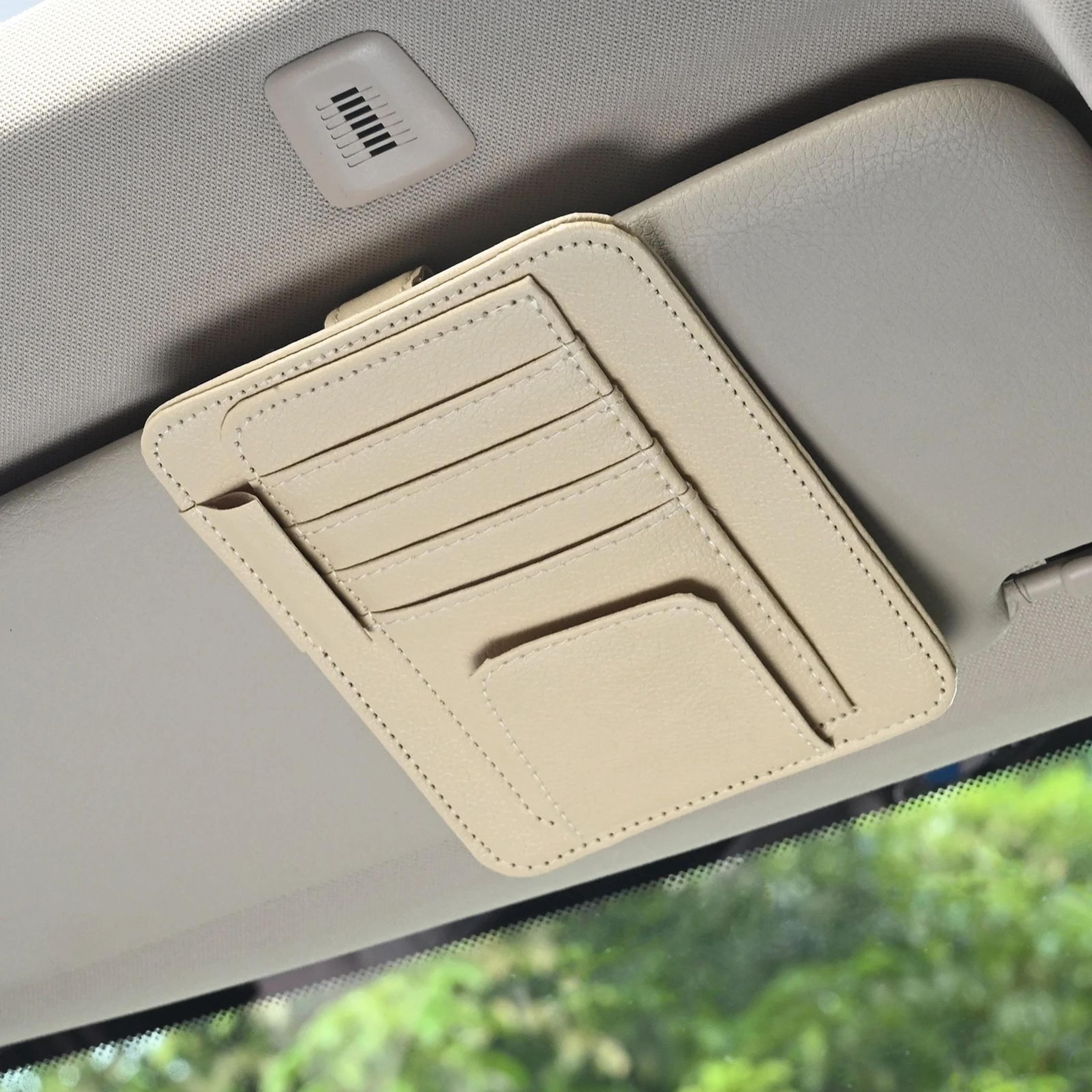 Car Sun Visor Organizer  MultiPocket Storage Holder For Sunglasses Cards  Auto Essentials 9