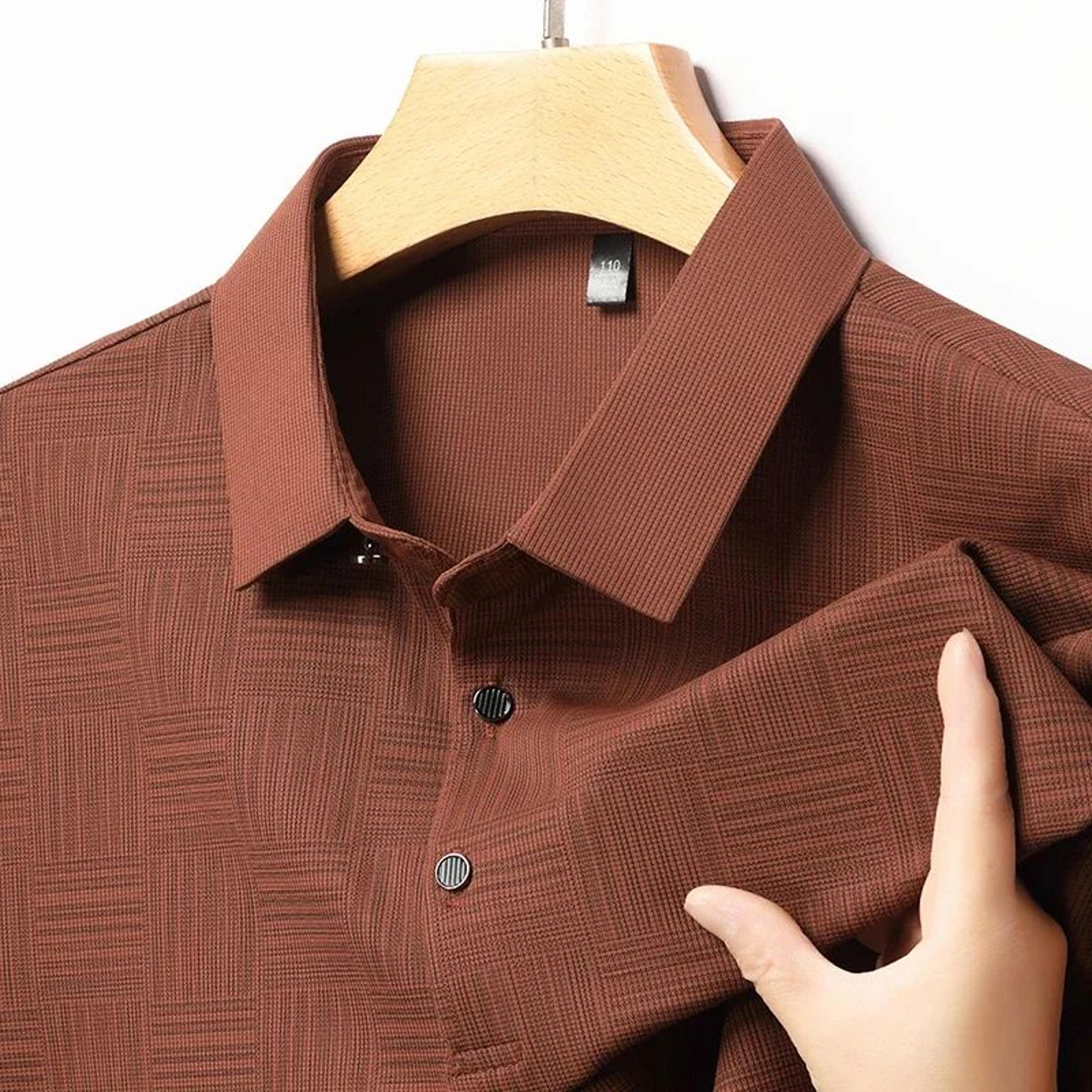 Mens Printed Polo Shirt  Short Sleeve Business Casual Polo Breathable Summer Shirt For Men 4