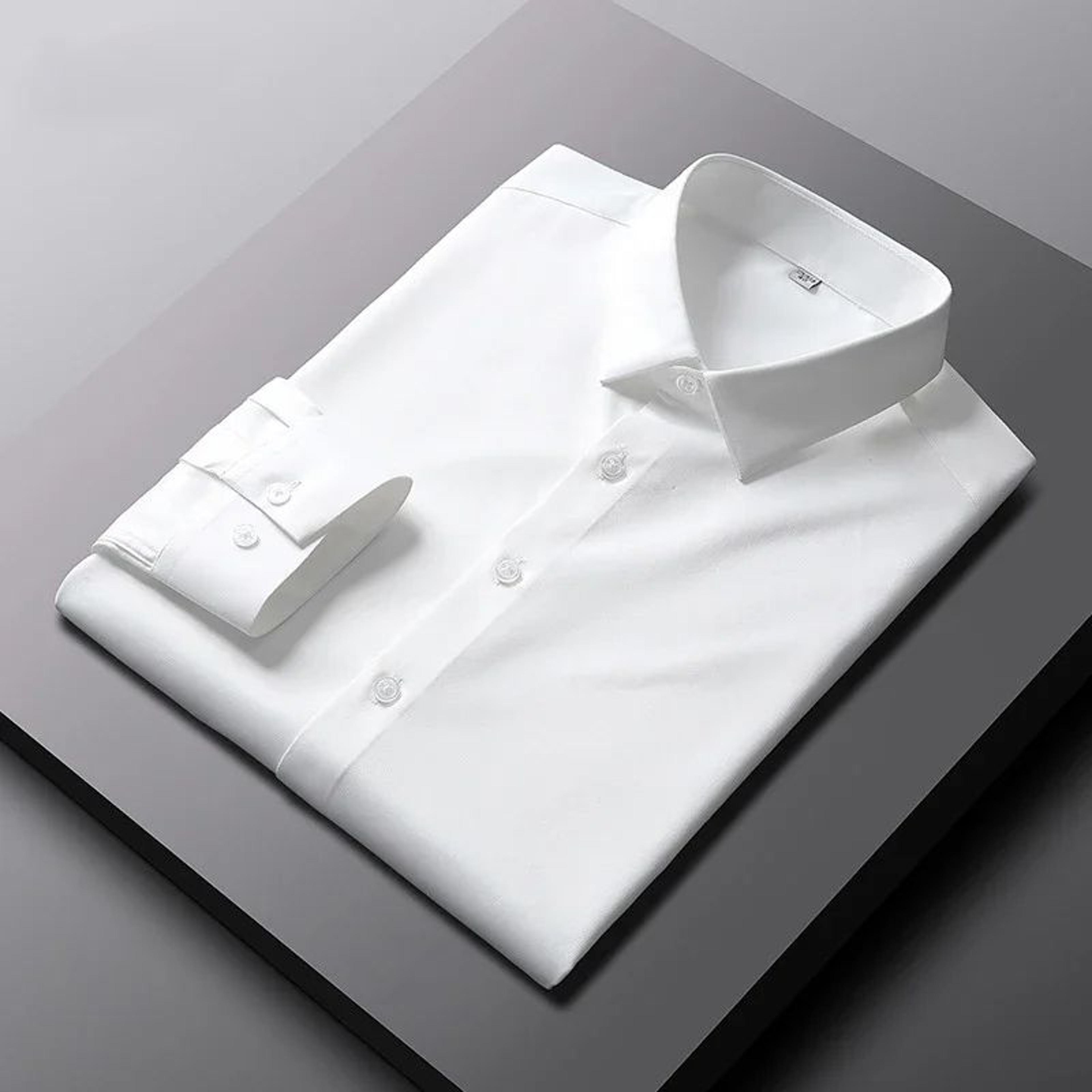 Mens Long Sleeve Casual Shirt  WrinkleResistant NonIron Solid Business Casual ButtonUp Shirt 1