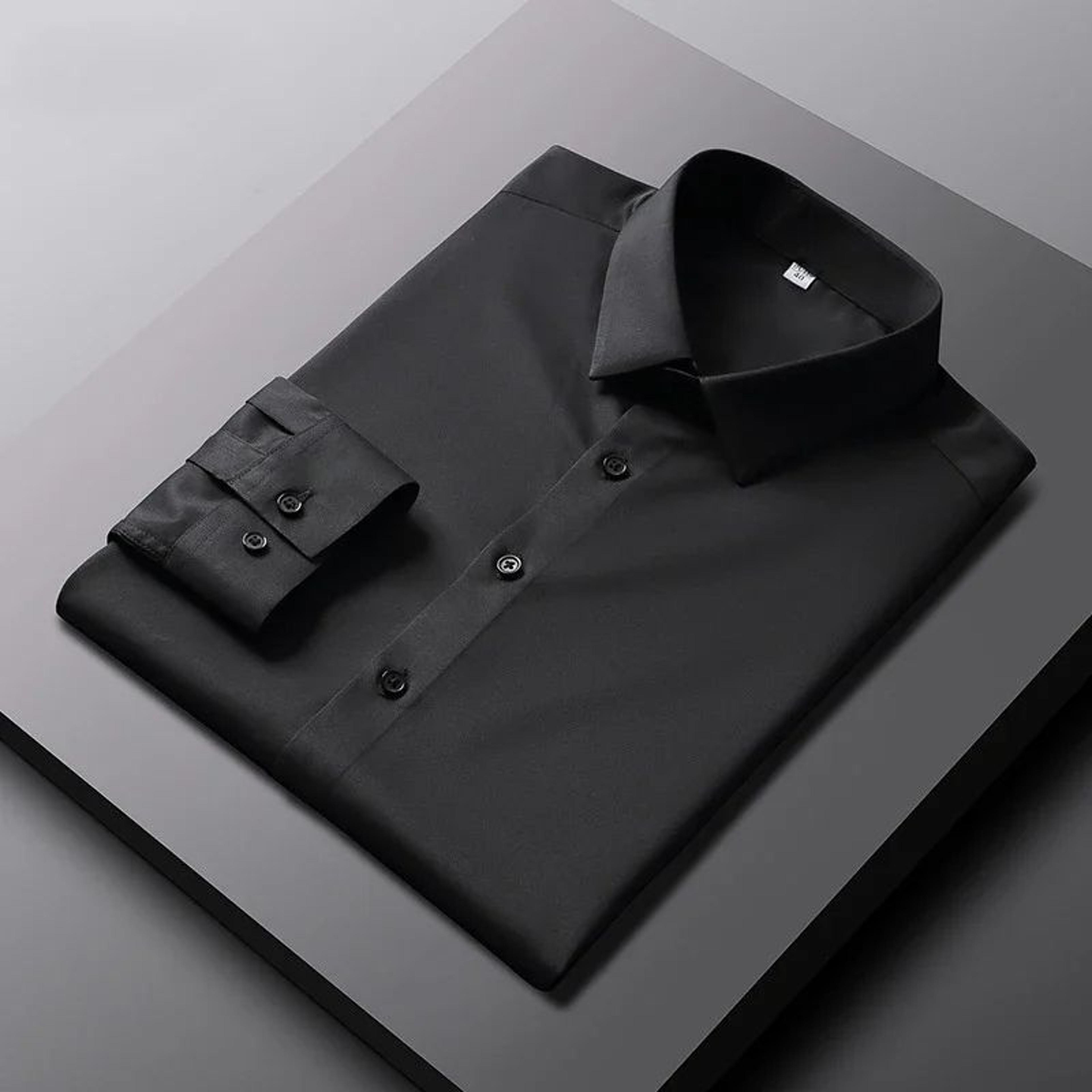 Mens Long Sleeve Casual Shirt  WrinkleResistant NonIron Solid Business Casual ButtonUp Shirt 10