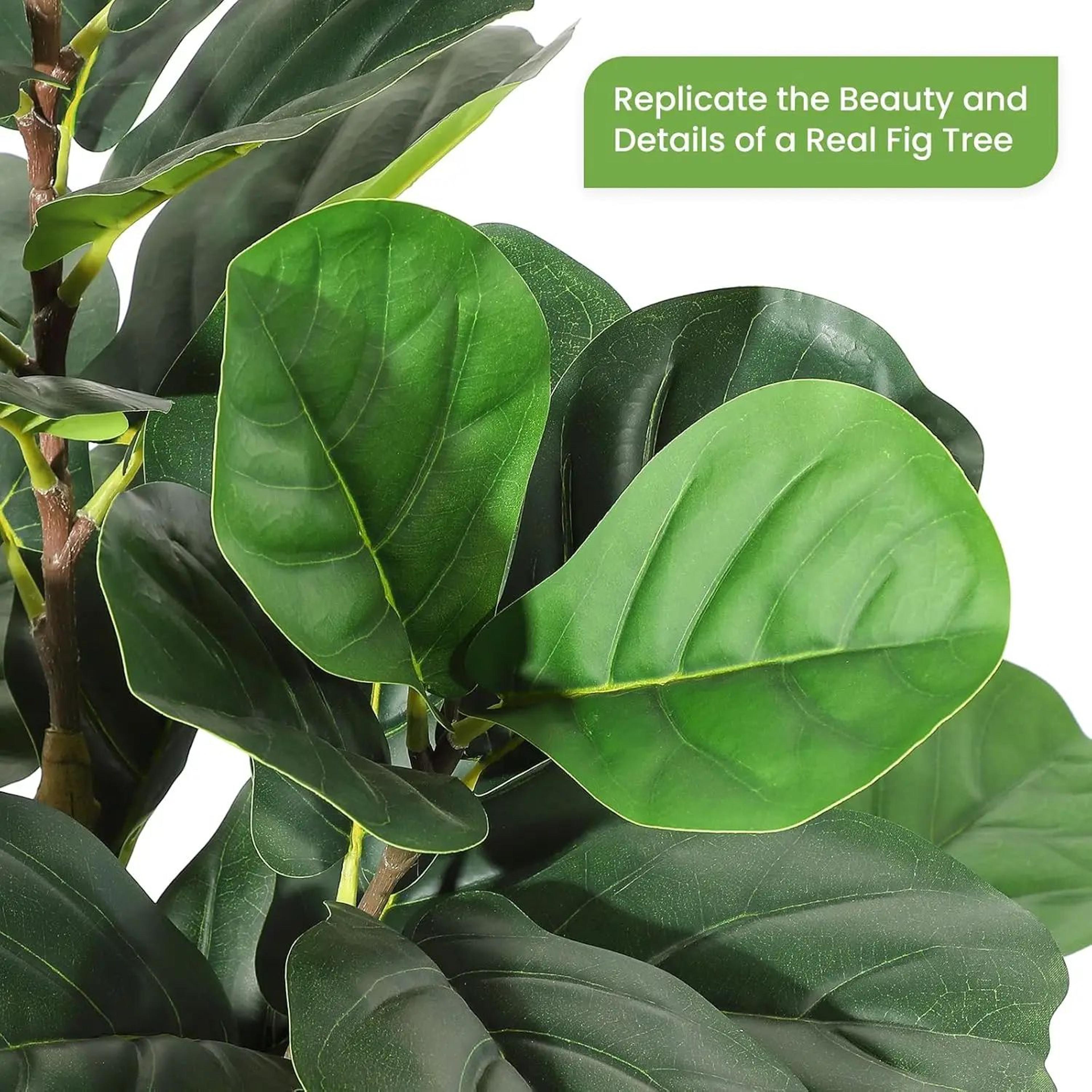 Artificial Fiddle Leaf Fig Tree  Faux Indoor Plant Tree 567 FT Tall With Pot For Home Decor 3