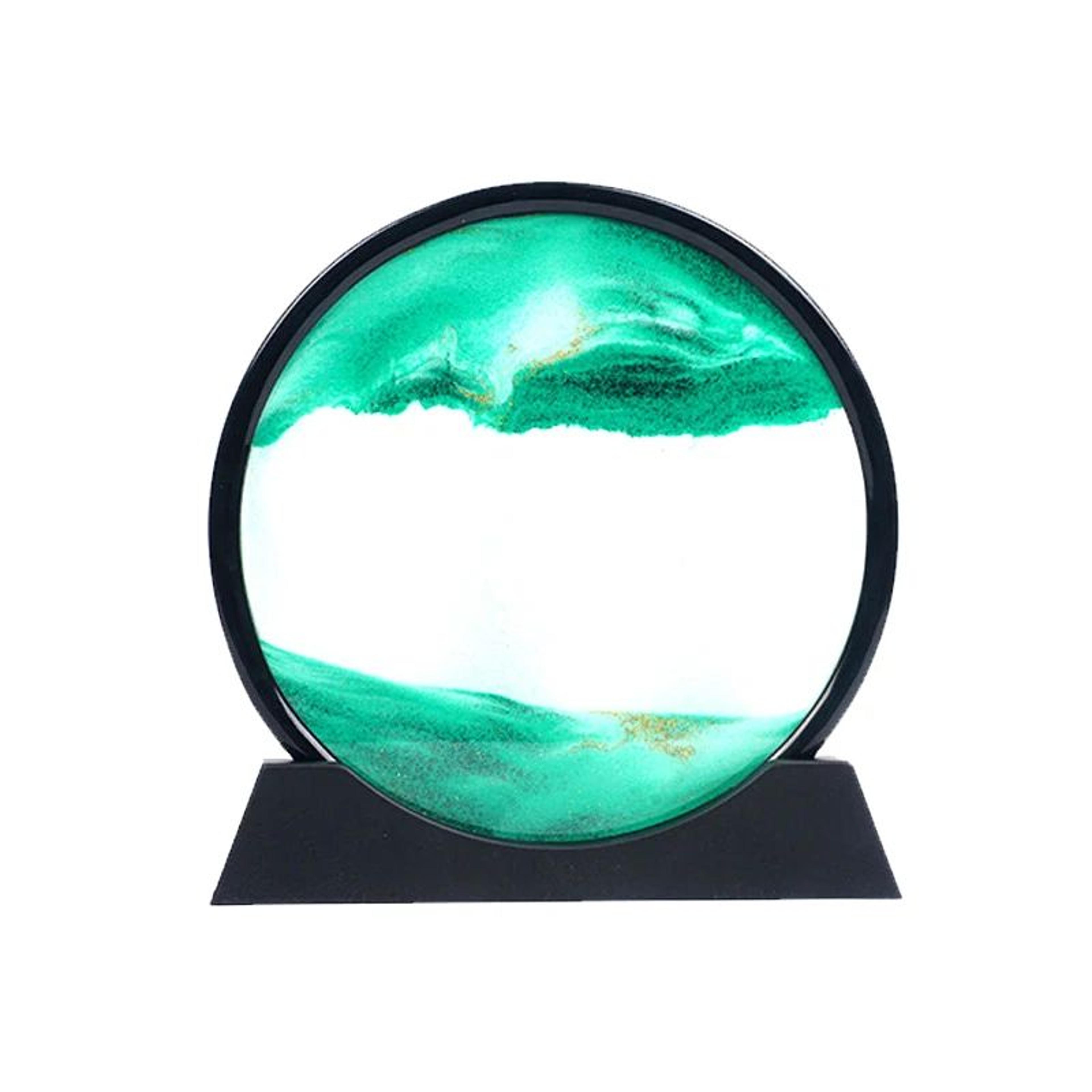 3D Moving Sand Art Frame  Round Quicksand Glass Hourglass Deep Sea Sandscape Decor 6