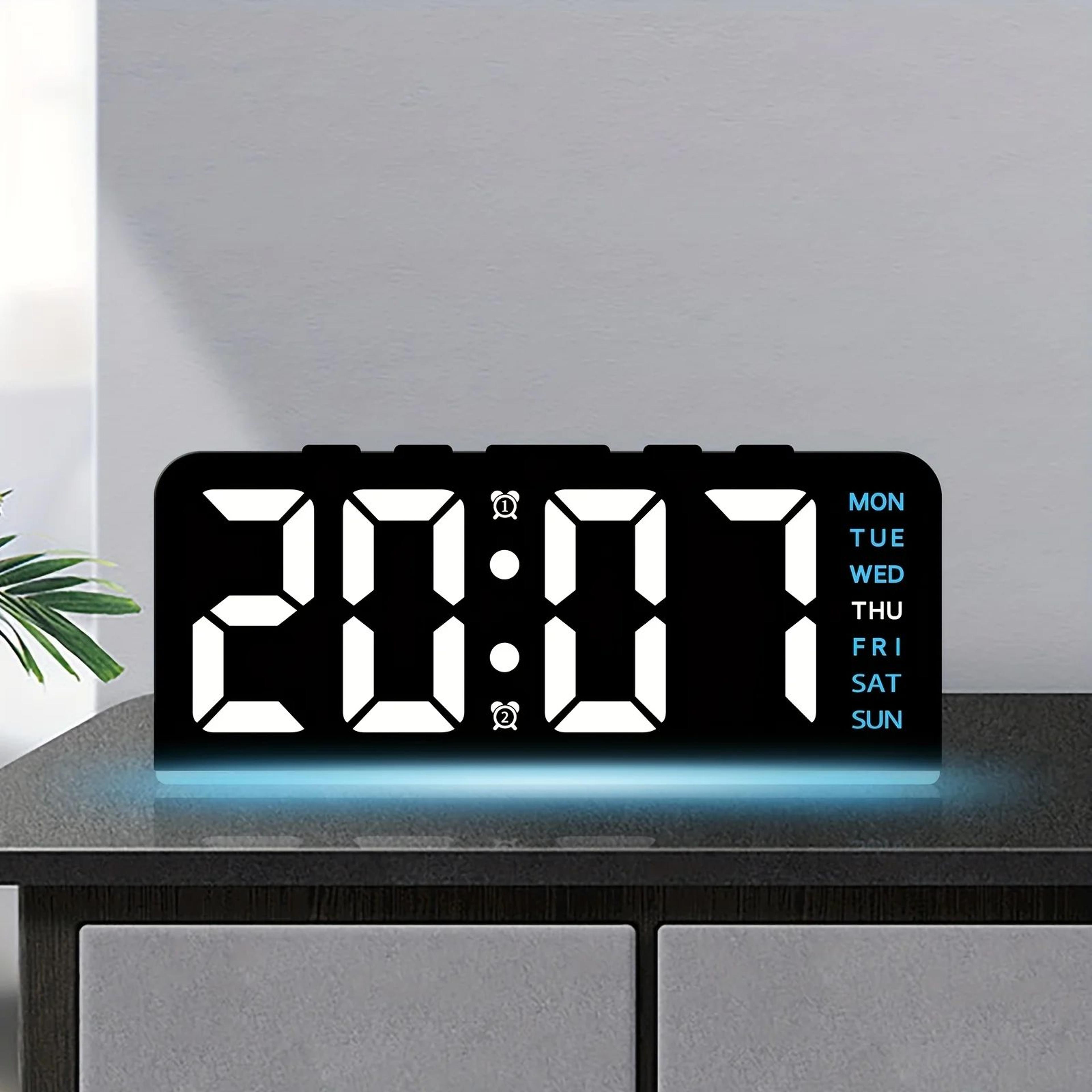 Digital LED Alarm Clock  Modern Desktop Clock With Temperature Display Snooze  Night Light 4