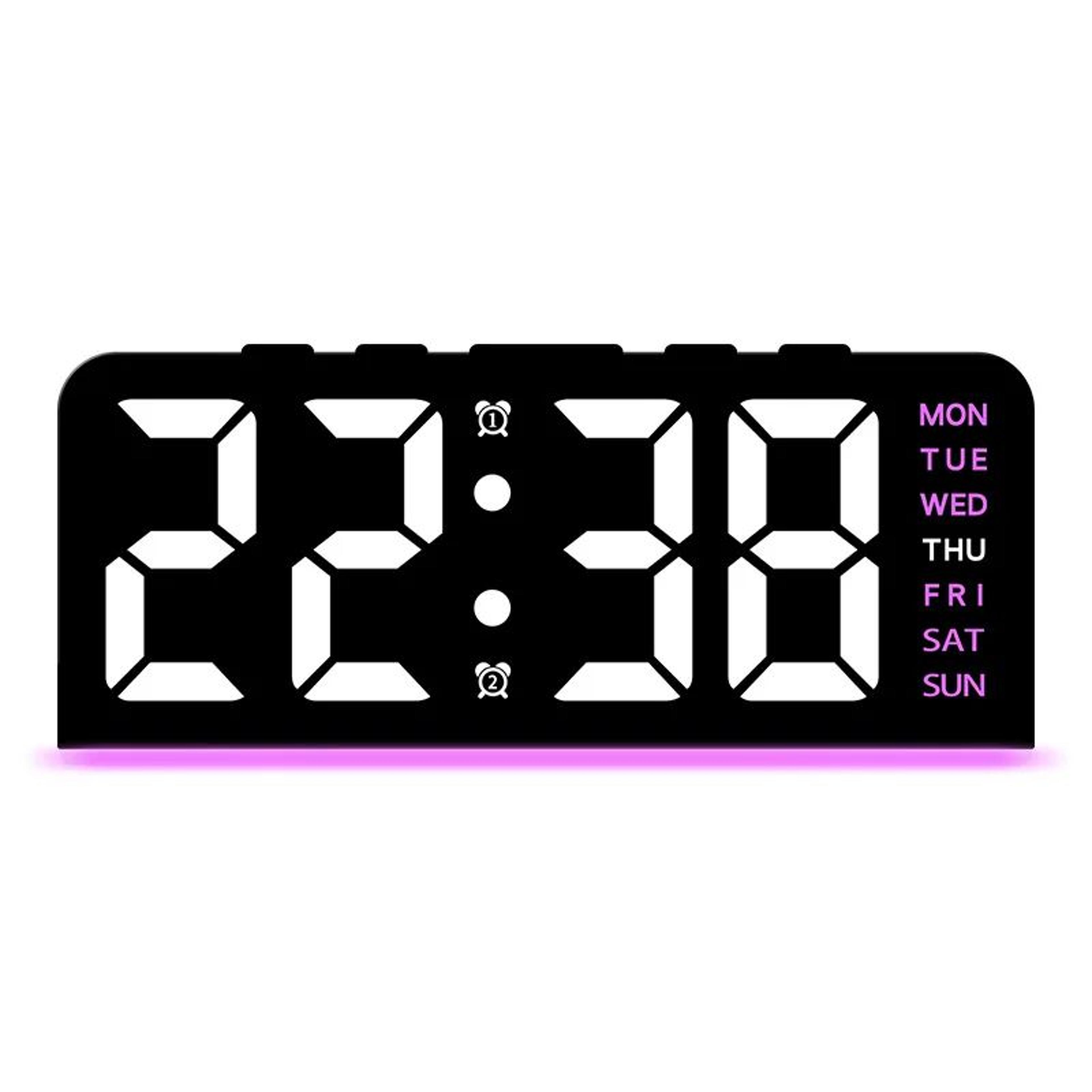 Digital LED Alarm Clock  Modern Desktop Clock With Temperature Display Snooze  Night Light 12