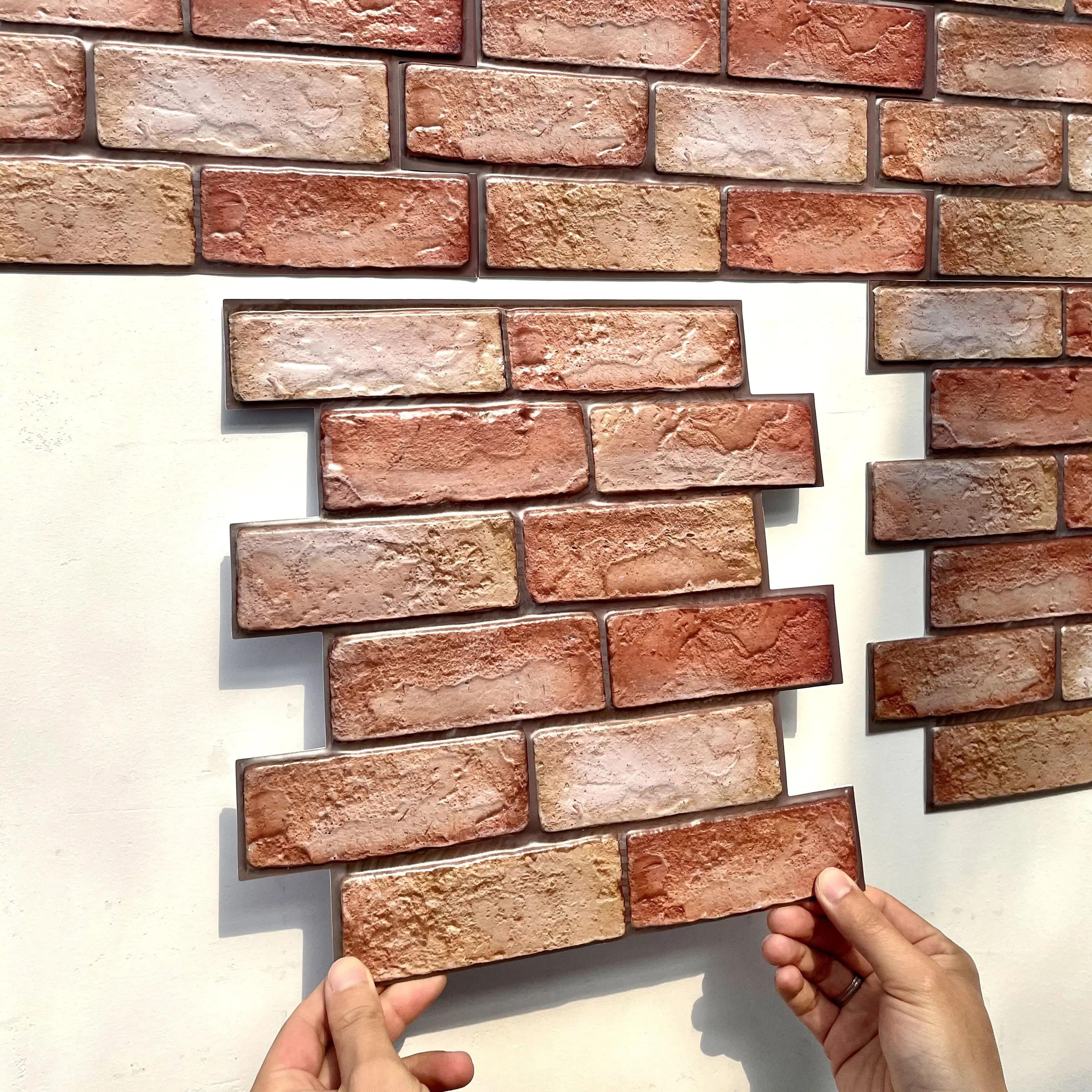 3D Peel  Stick Wall Panels  Waterproof PVC SelfAdhesive Wall Stickers For Kitchen Living Room Decor 3