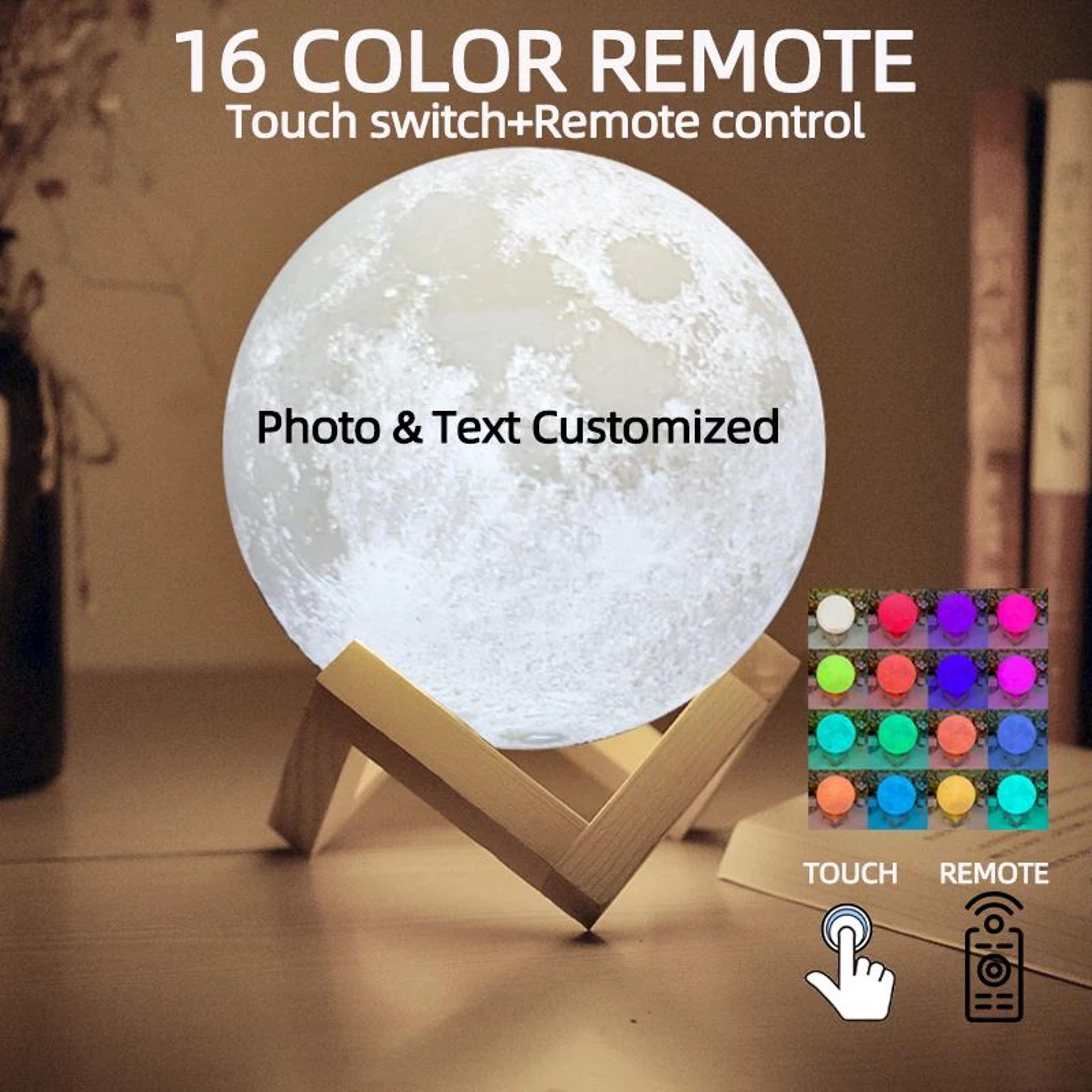 Personalized 3D Printed Moon Lamp With Photo  Text  Custom LED Lunar Night Light USB Rechargeable G 8