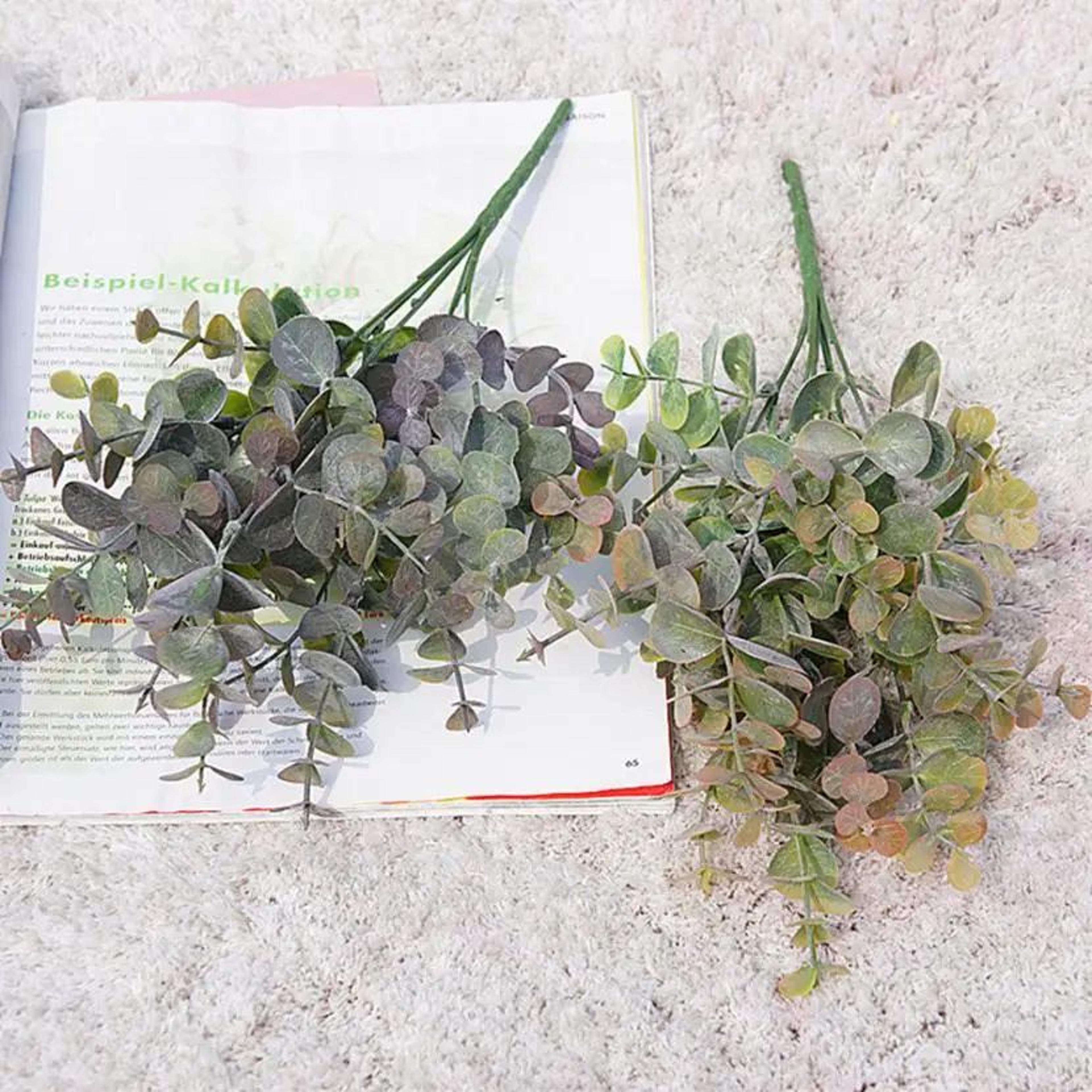 Artificial Eucalyptus Leaves Stems  Faux Greenery Branches For DIY Home Wedding  Vase Decor 5