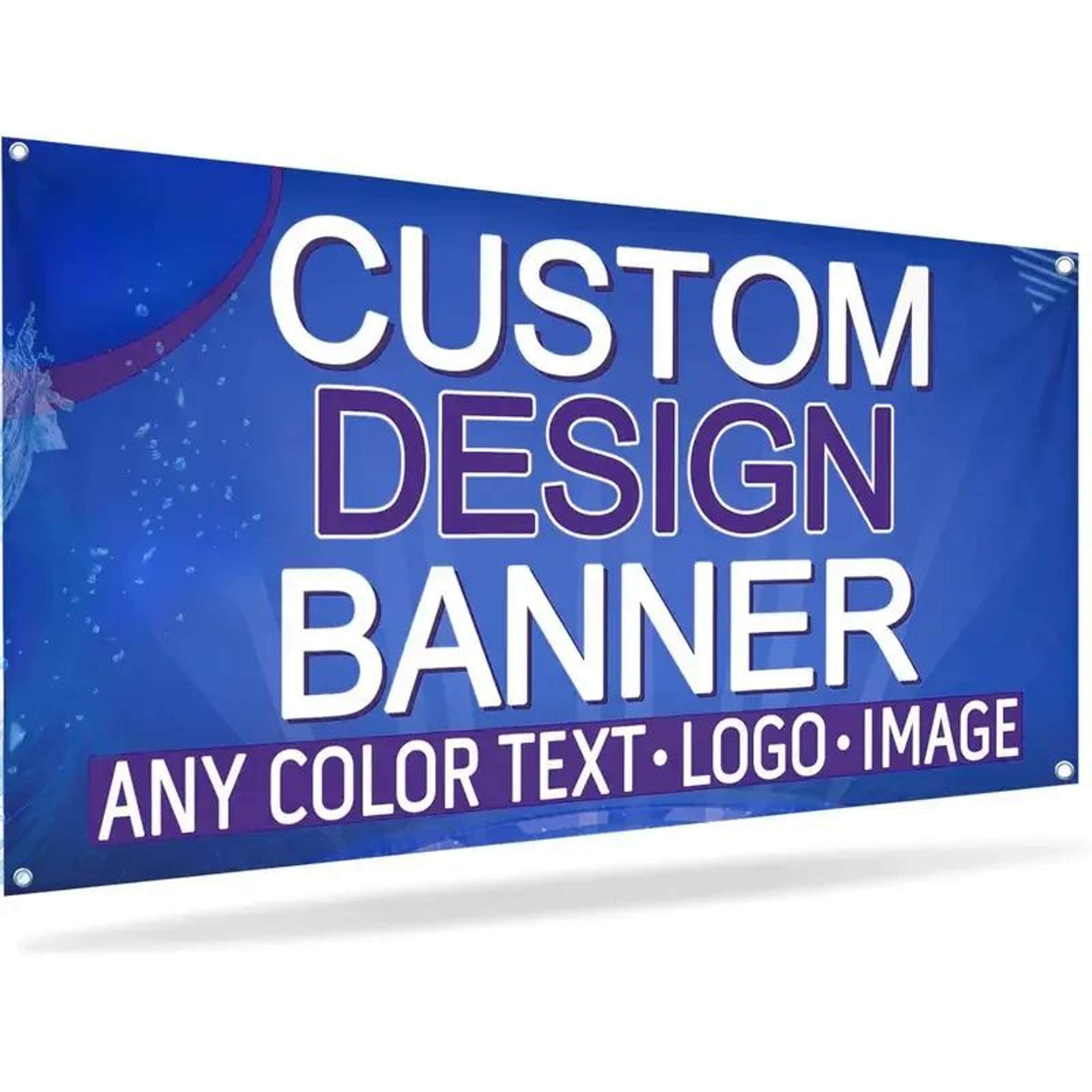 Custom Polyester Banner With Grommets  Durable Indoor  Outdoor Personalized Banner For Home  Event