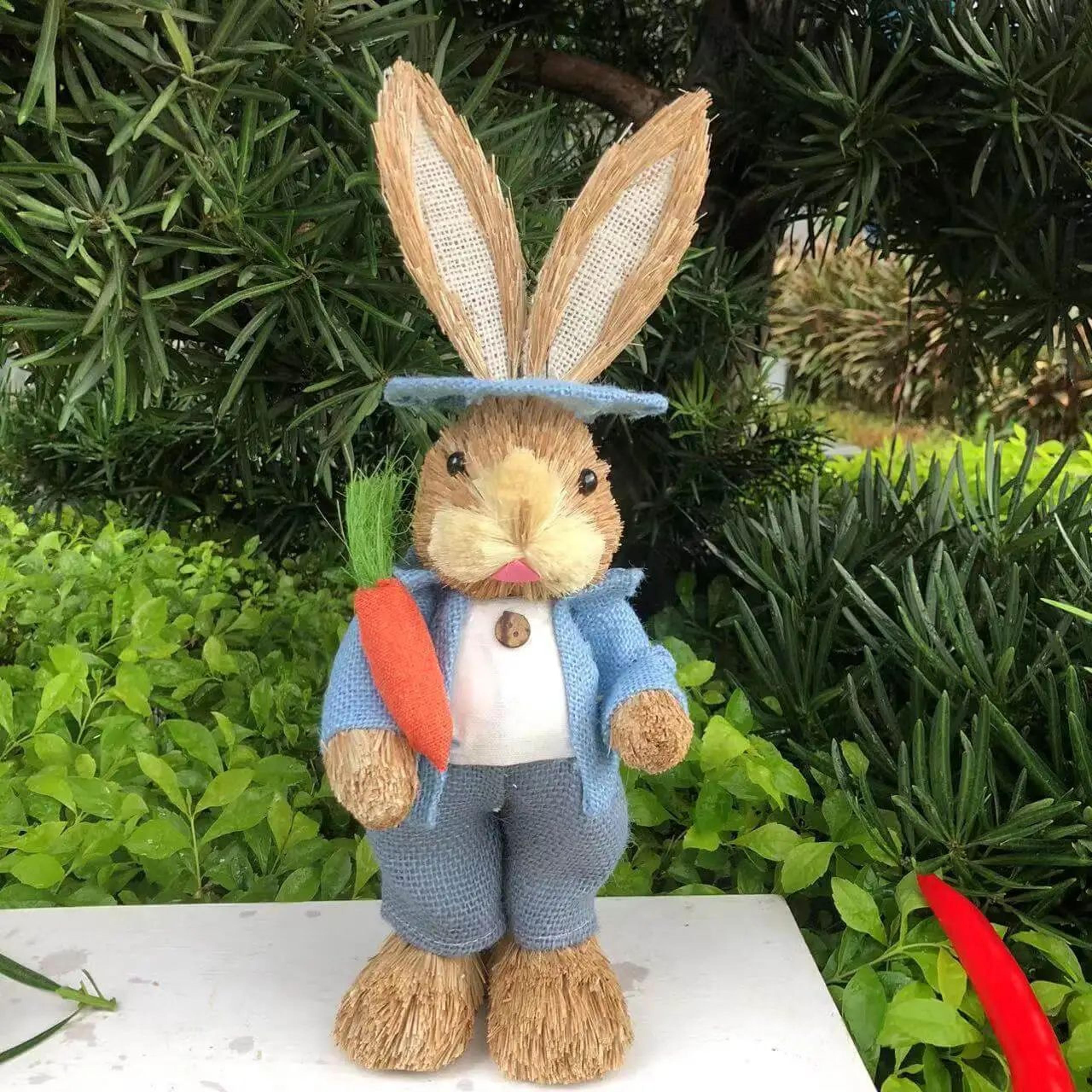 Easter Bunny Cattail Decoration  Cute Rabbit Figure Ornament For Home  Holiday Decor 10
