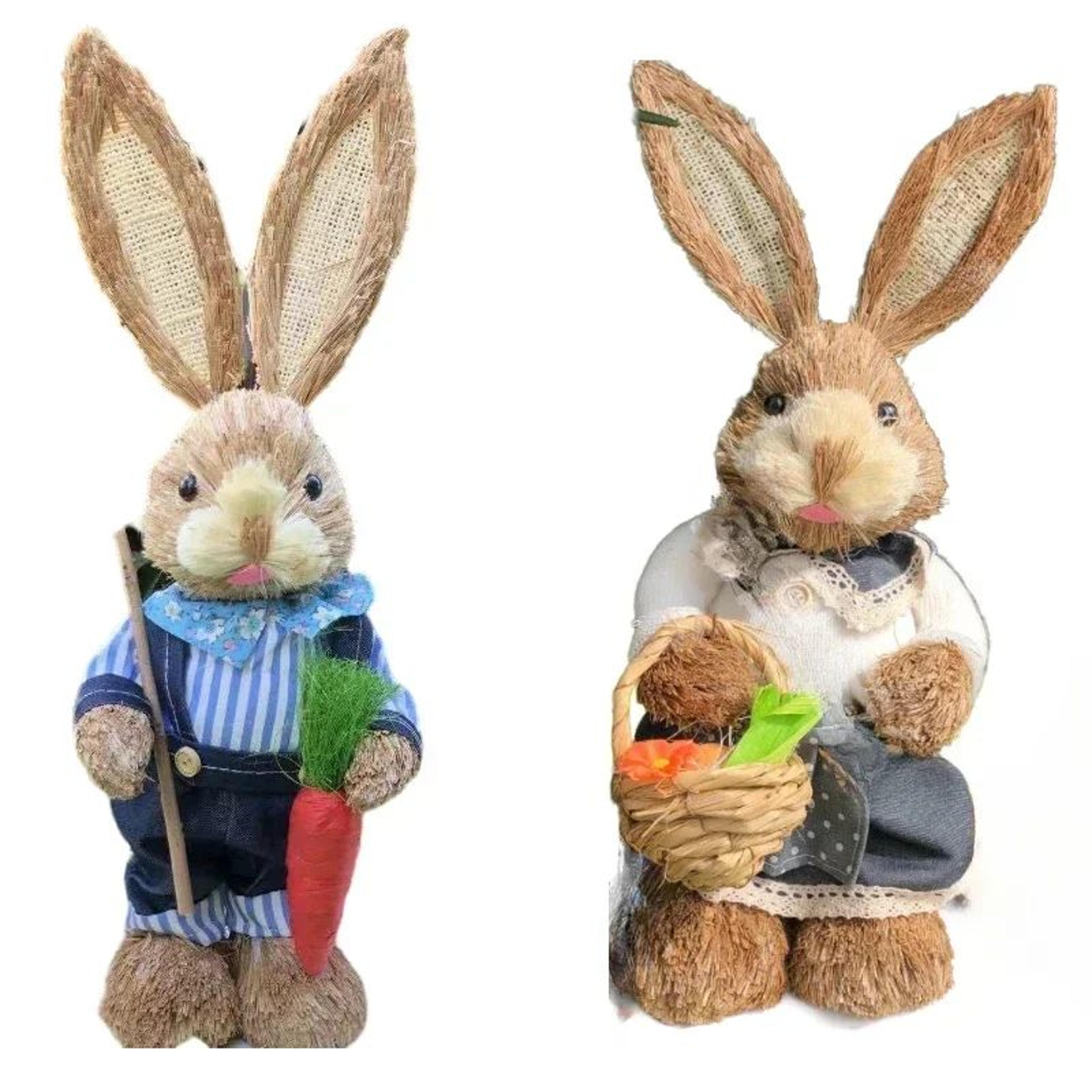 Easter Bunny Cattail Decoration  Cute Rabbit Figure Ornament For Home  Holiday Decor 15