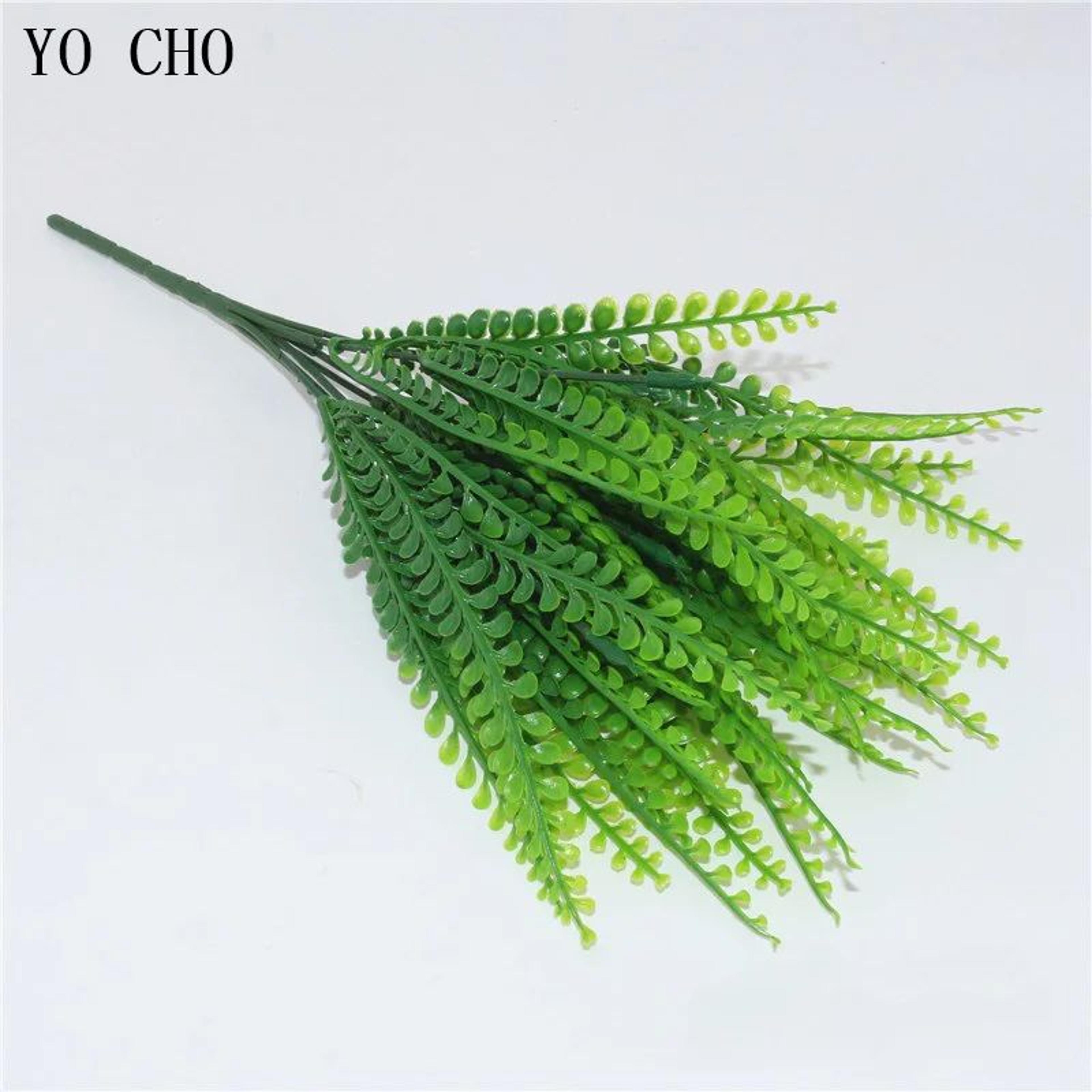 Artificial Fern Grass Plants  Realistic Green Leaf Faux Plants For Home Garden  Wedding Decor 4