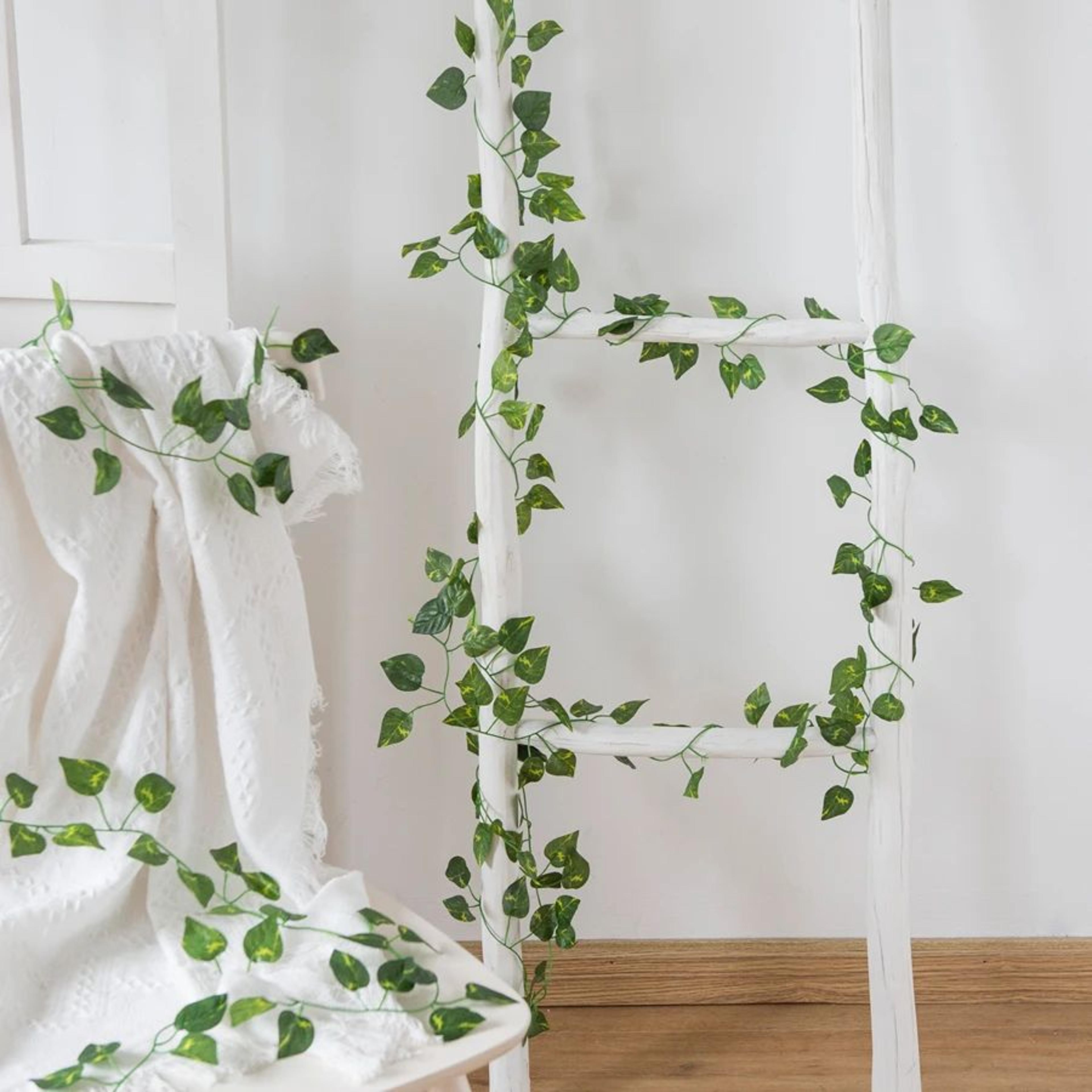 8268 In Artificial Hanging Ivy Garland  Silk Green Vine Leaves For Home Garden  Christmas Decor 3