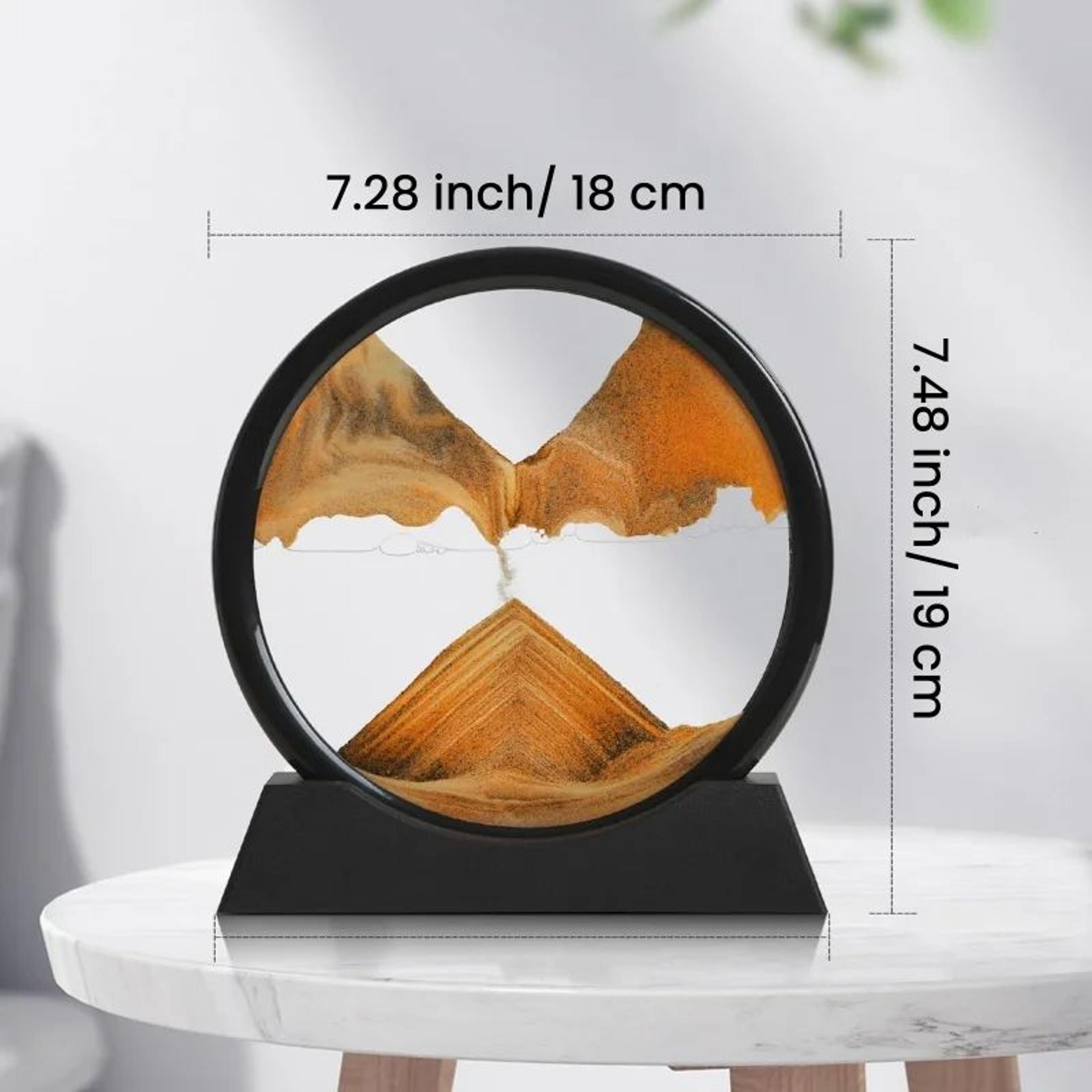 3D Moving Sand Art Hourglass Frame  Round Deep Sea Quicksand Glass Decor 7