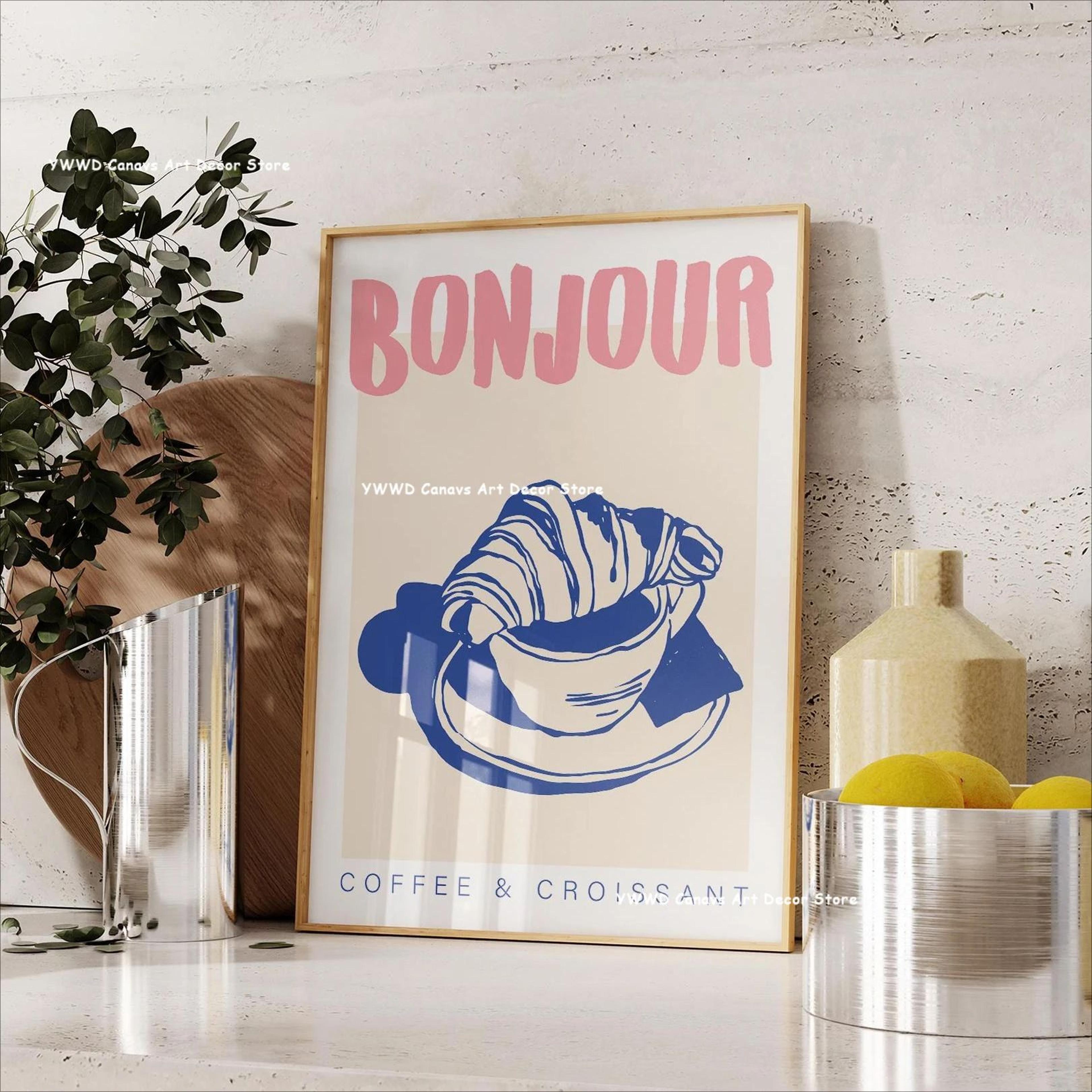 Bon Appetit Kitchen Canvas Poster  Coffee Espresso Typography Wall Art For Dining Room Decor 26