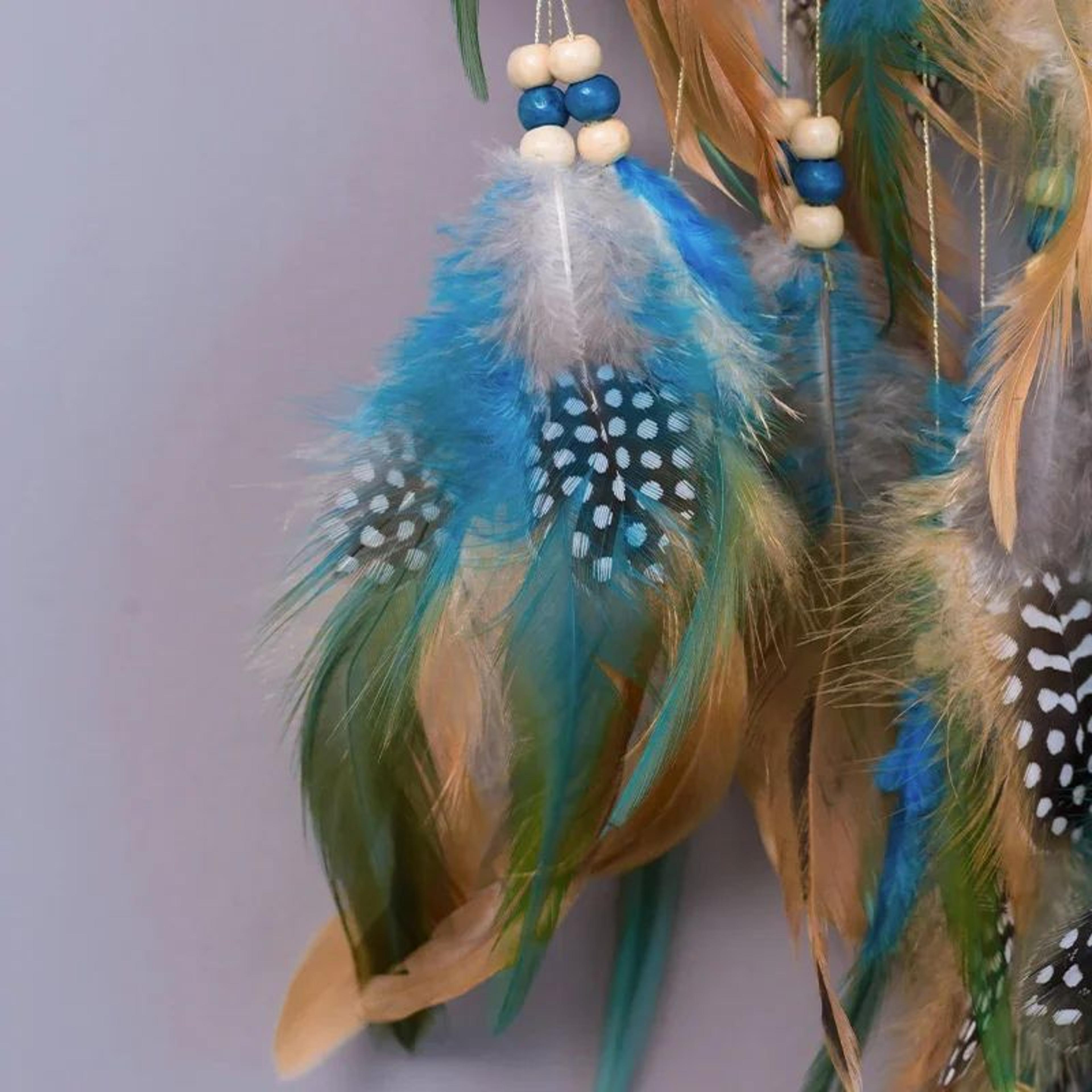 Tree Of Life Dream Catcher Wind Chime  Vintage Boho Hanging Decor With Natural Feathers 3
