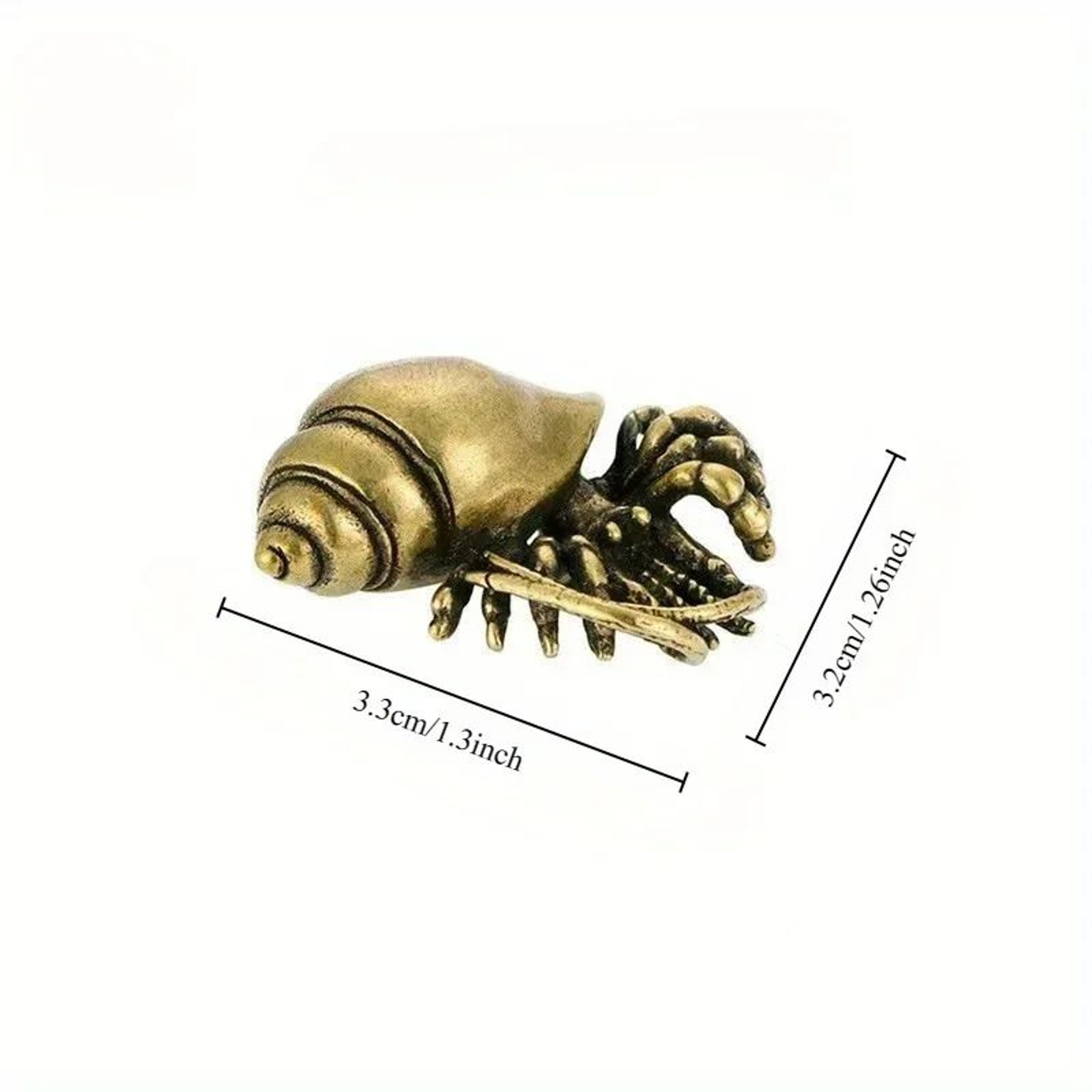 Vintage Brass Hermit Crab Figurine  Handmade Copper Sea Animal Desktop Decor 3