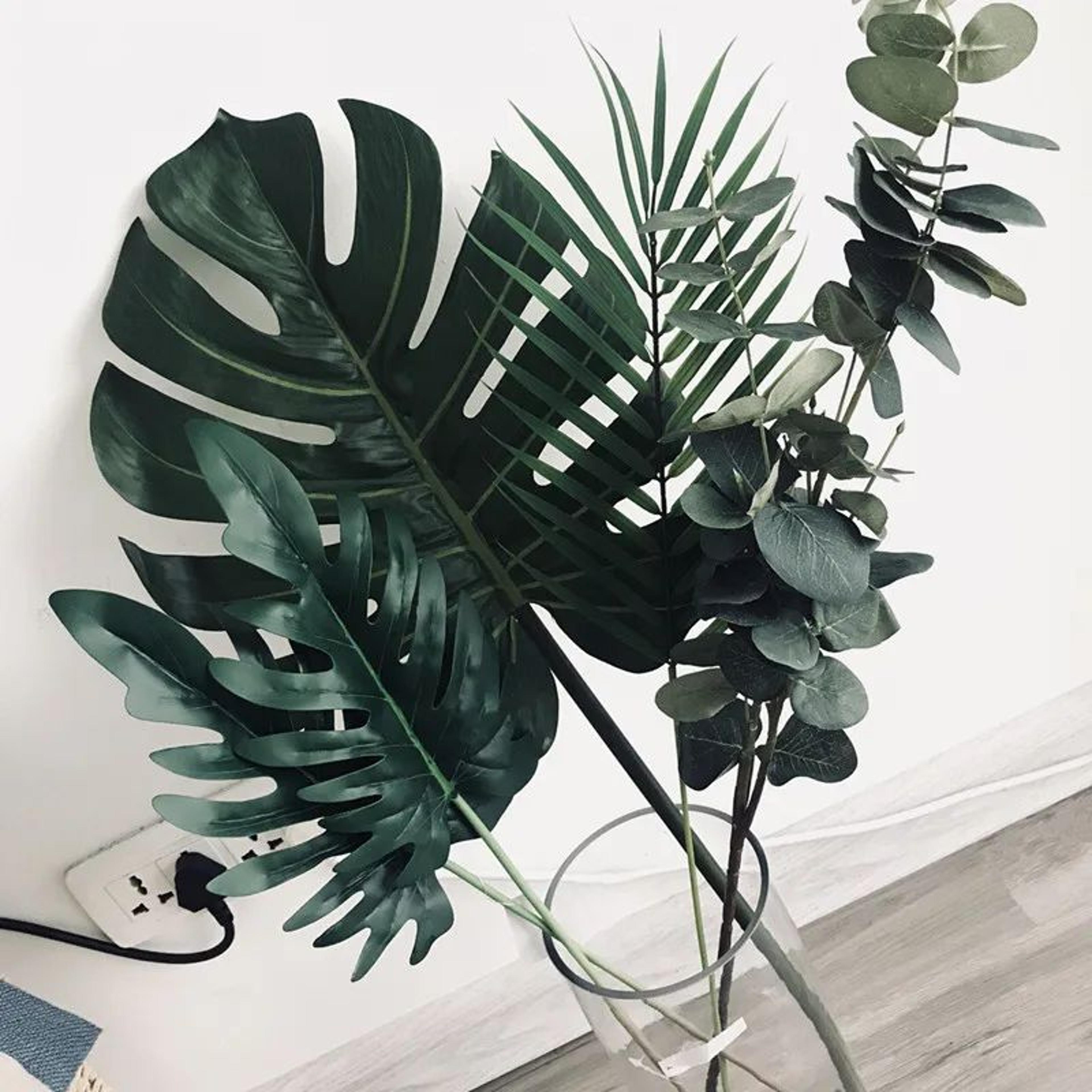 Lush Tropical Artificial Palm Leaf Decor Set  Realistic Green Silk Turtle Leaves For Events  Home S