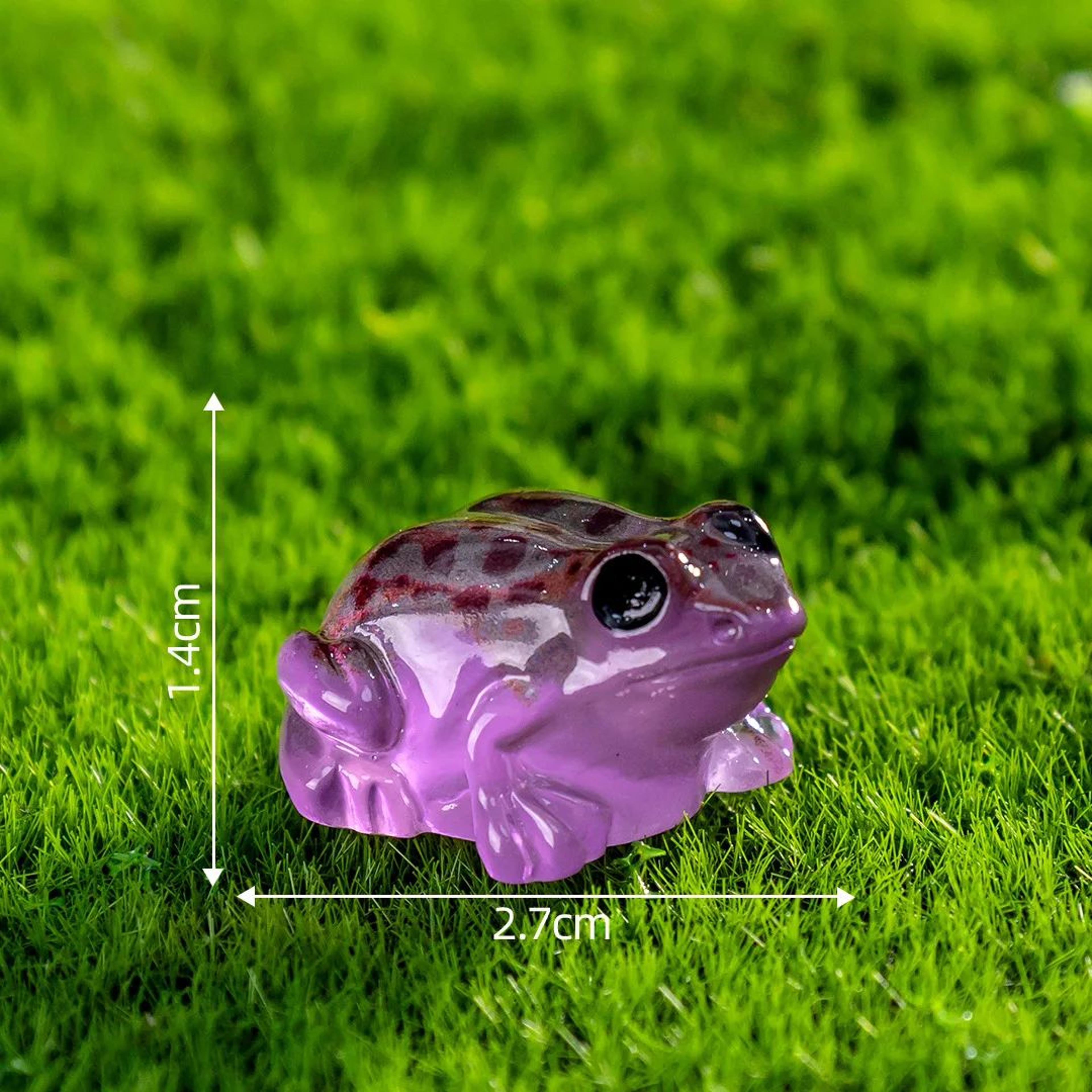 GlowCharm Mini Resin Frog Figurines  Luminous Fairy Garden Frogs For Terrarium  Moss Decor 4