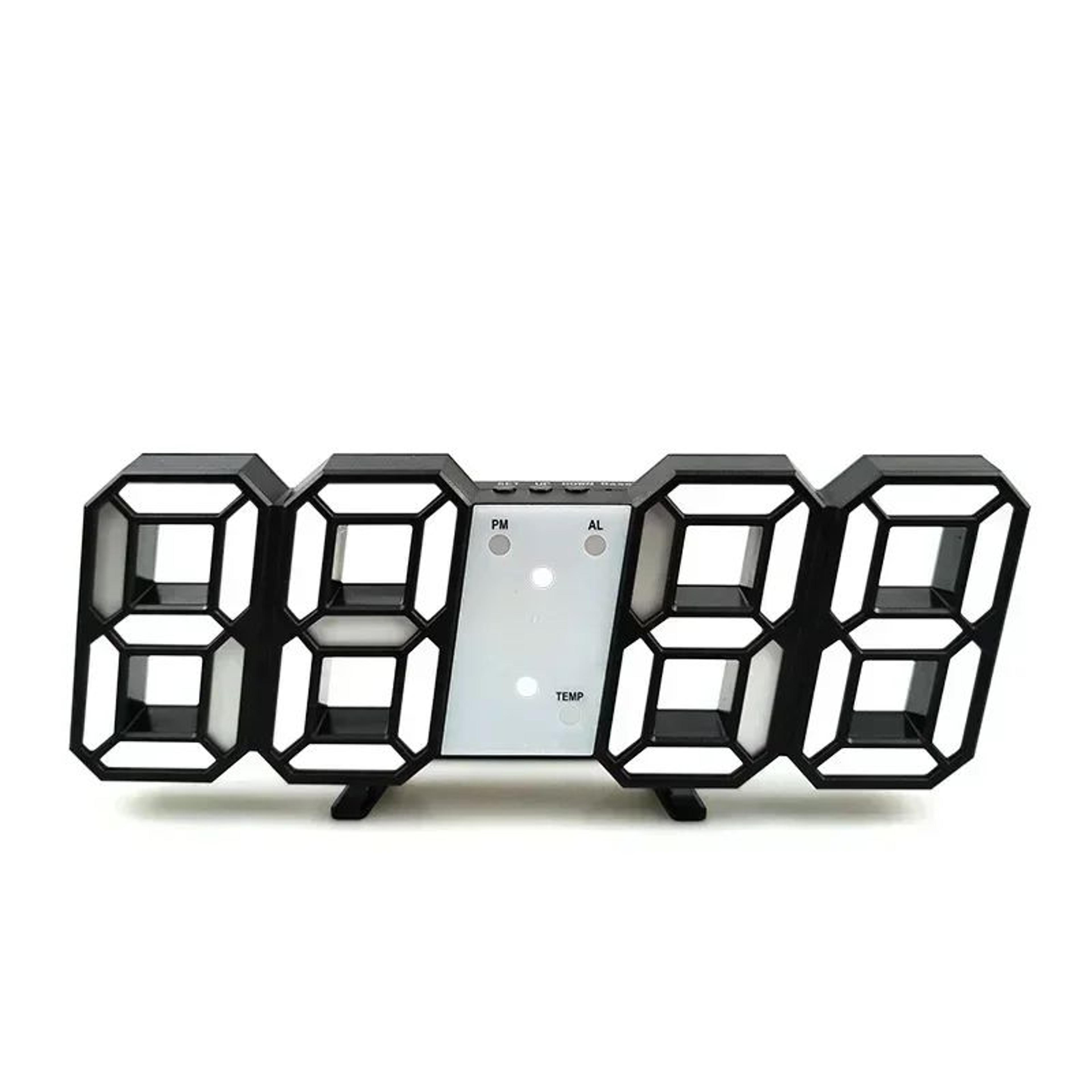 3D LED Digital Alarm Clock  Large Display Wall  Desk Clock With Temperature Date  Adjustable Bright 7