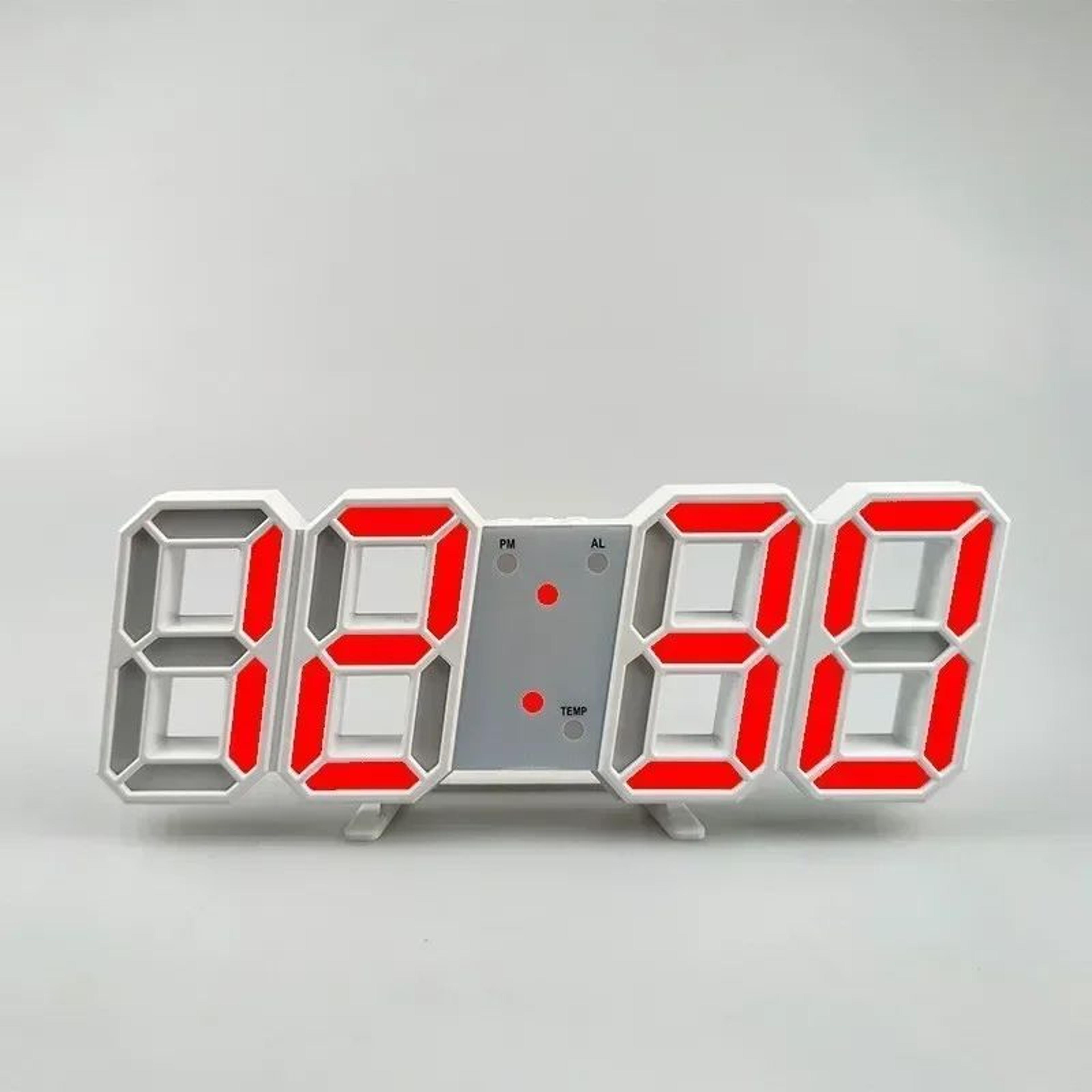 3D LED Digital Alarm Clock  Large Display Wall  Desk Clock With Temperature Date  Adjustable Bright 13